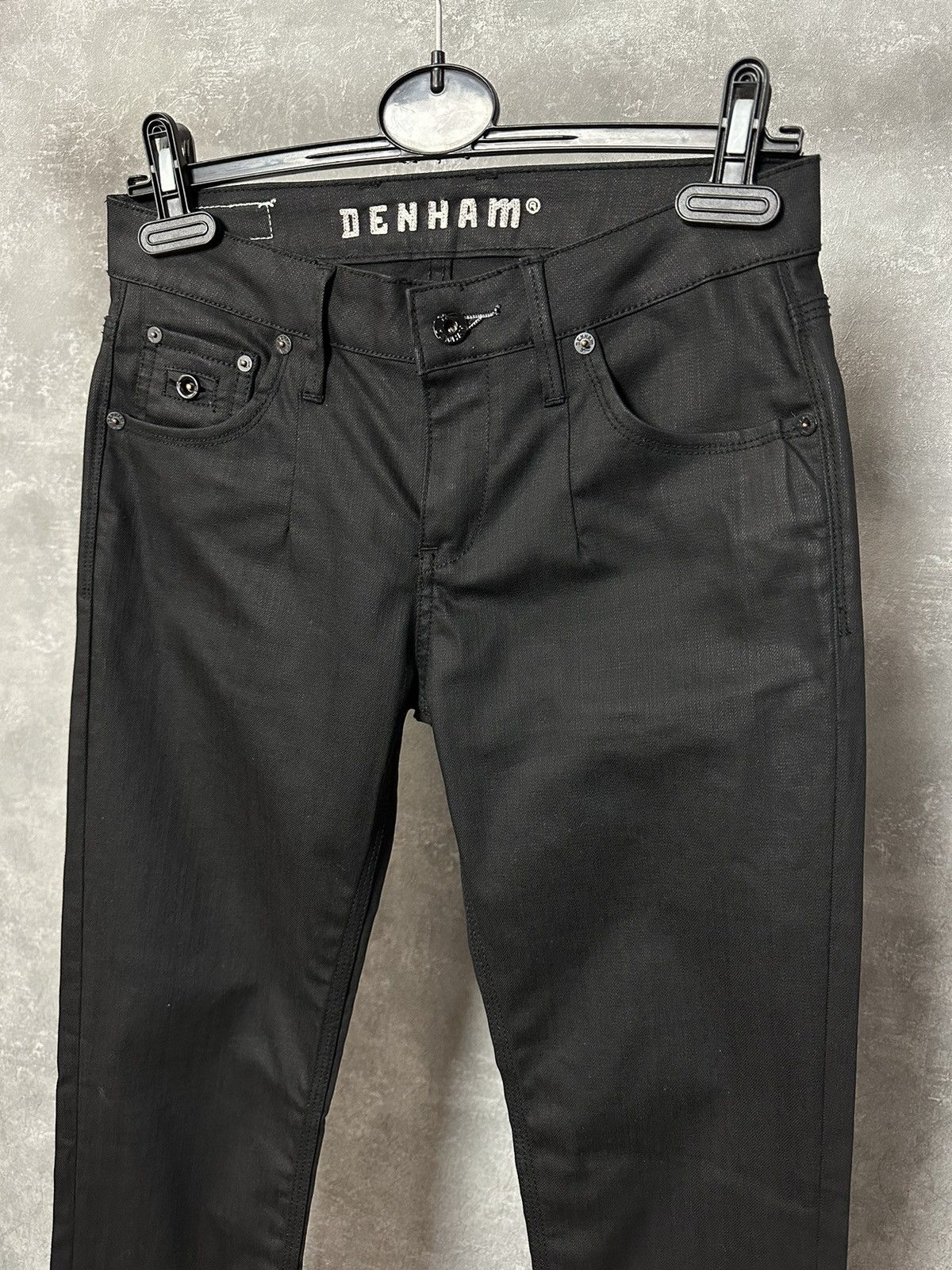 DENHAM × Designer Denham Black Waister High Fit Wax Cotton Women’s Pants Size 26" / US 2 / IT 38 - 2 Thumbnail