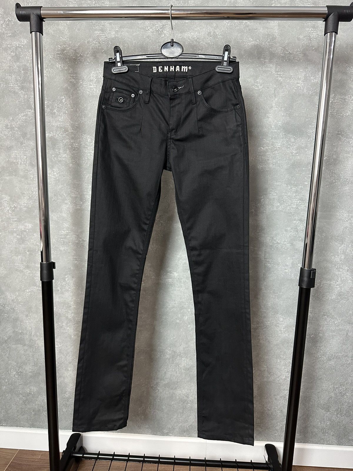DENHAM × Designer Denham Black Waister High Fit Wax Cotton Women’s Pants Size 26" / US 2 / IT 38 - 1 Thumbnail
