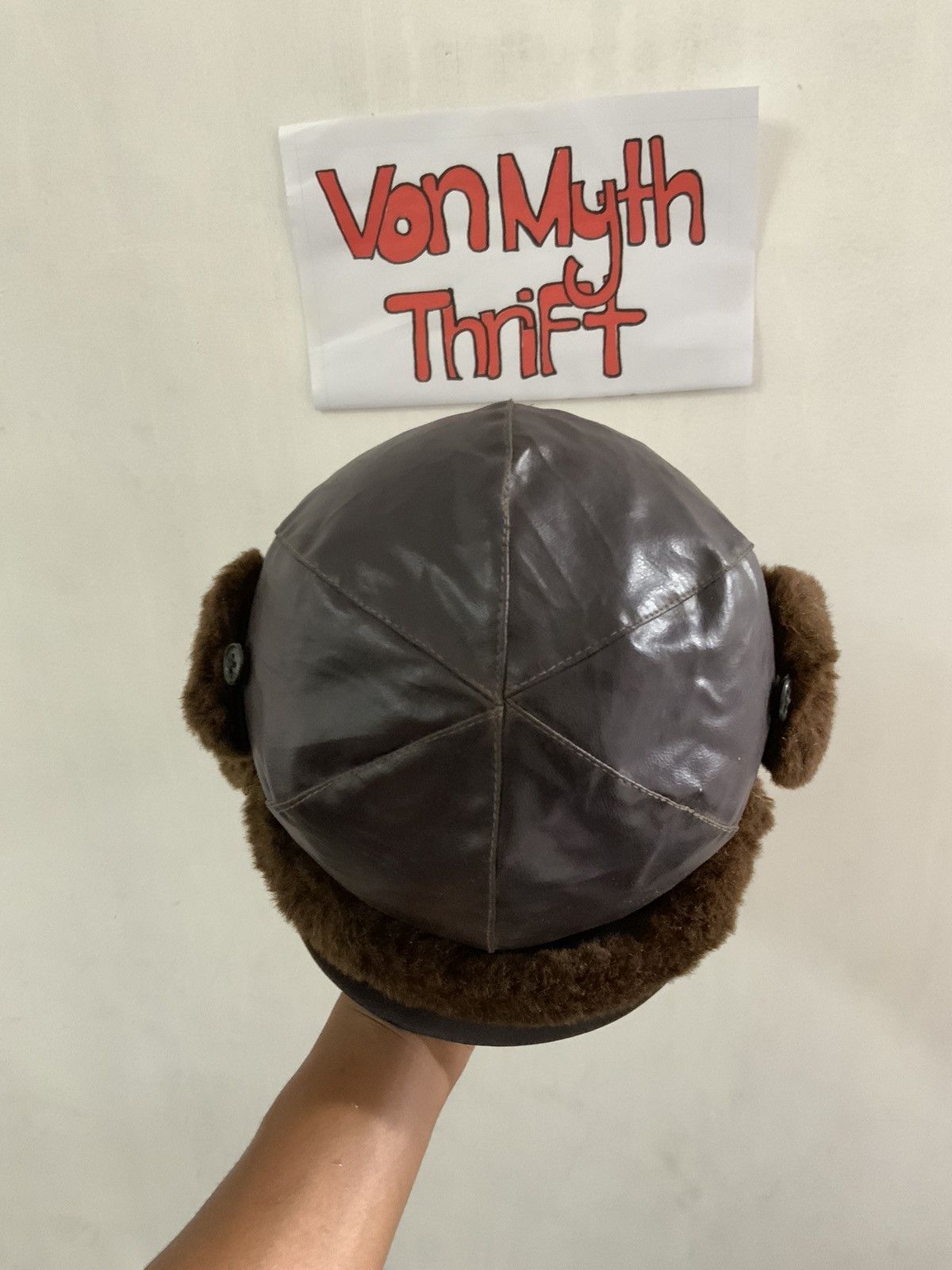 Vintage Vintage A2 Flyers Leather Fur Trooper Hat Size ONE SIZE - 6 Thumbnail