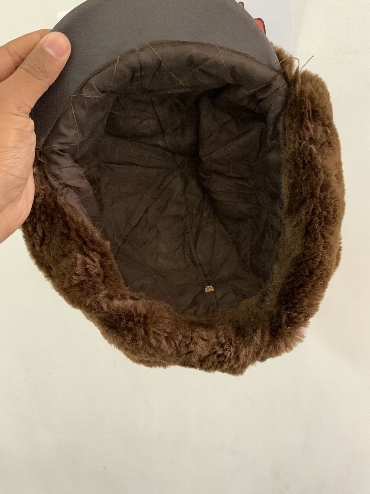 Vintage Vintage A2 Flyers Leather Fur Trooper Hat Size ONE SIZE - 12 Thumbnail