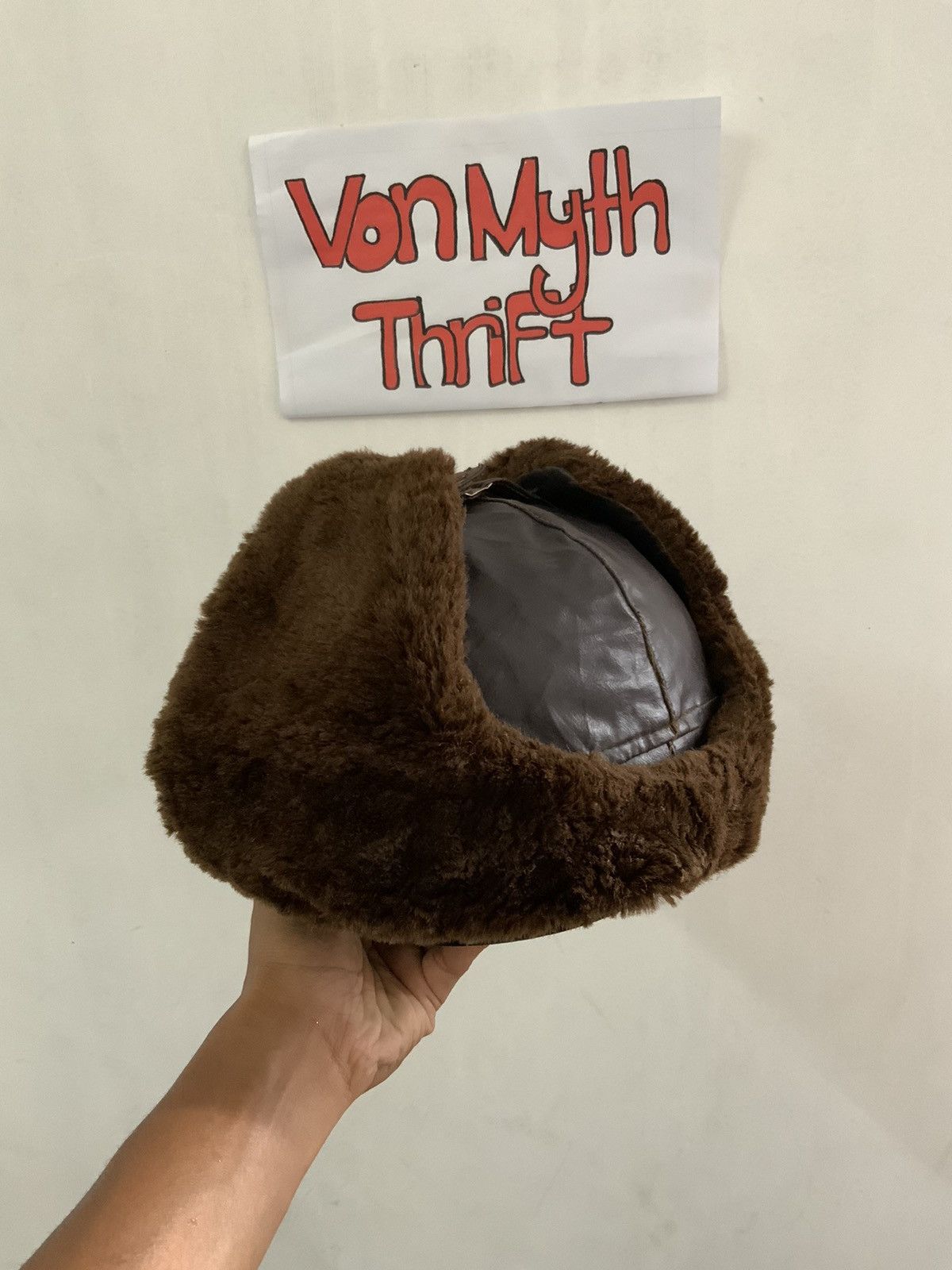Vintage Vintage A2 Flyers Leather Fur Trooper Hat Size ONE SIZE - 8 Thumbnail