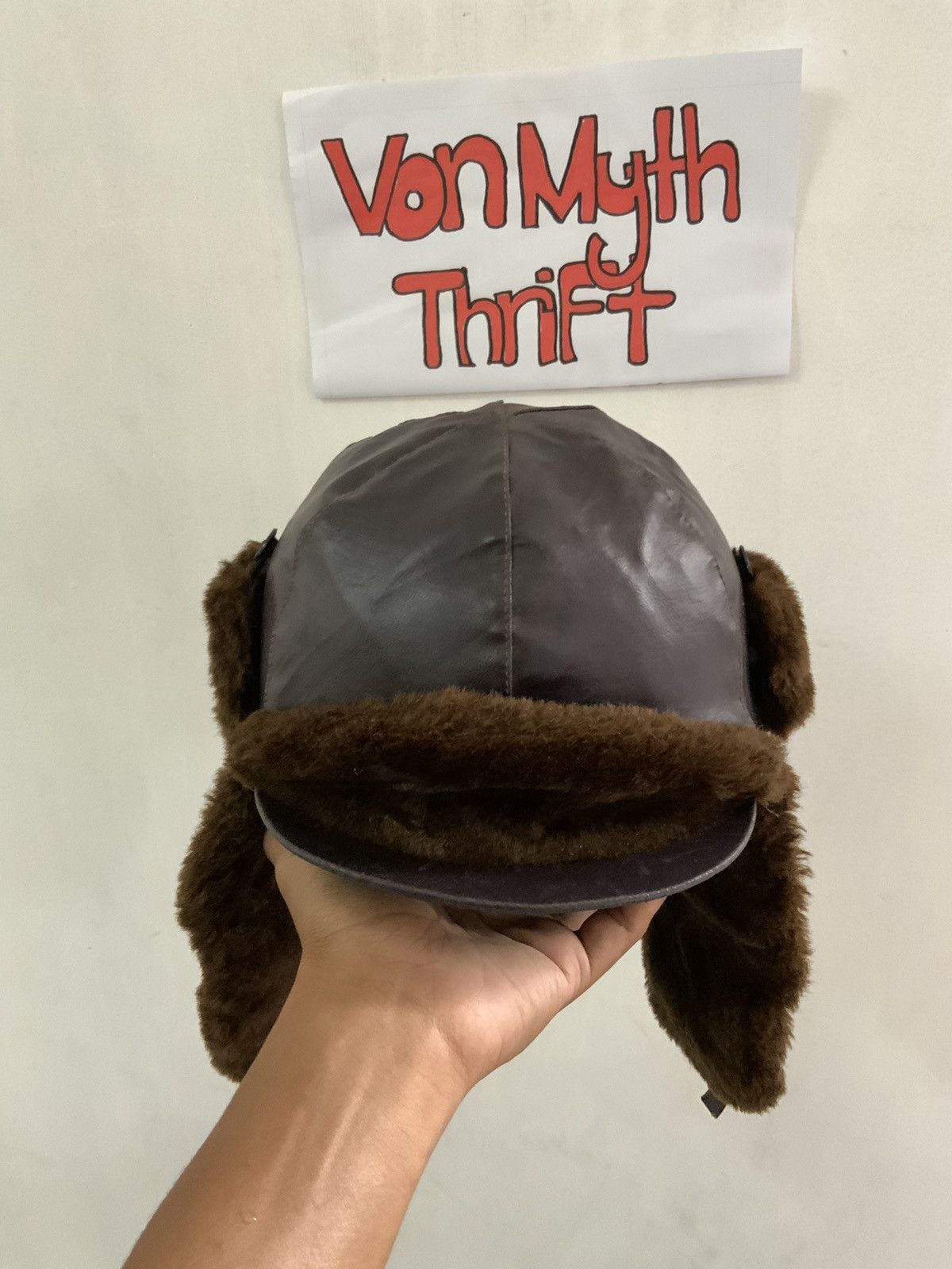 Vintage Vintage A2 Flyers Leather Fur Trooper Hat Size ONE SIZE - 5 Thumbnail
