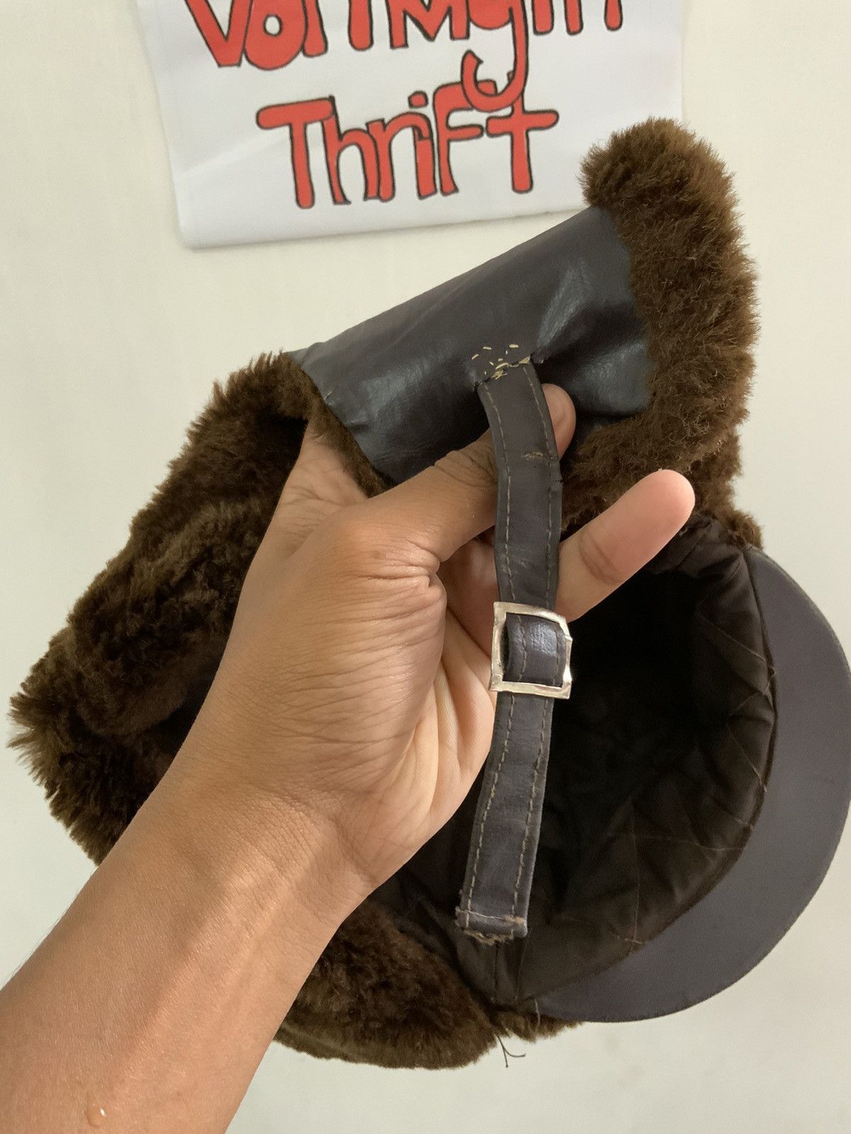 Vintage Vintage A2 Flyers Leather Fur Trooper Hat Size ONE SIZE - 14 Thumbnail