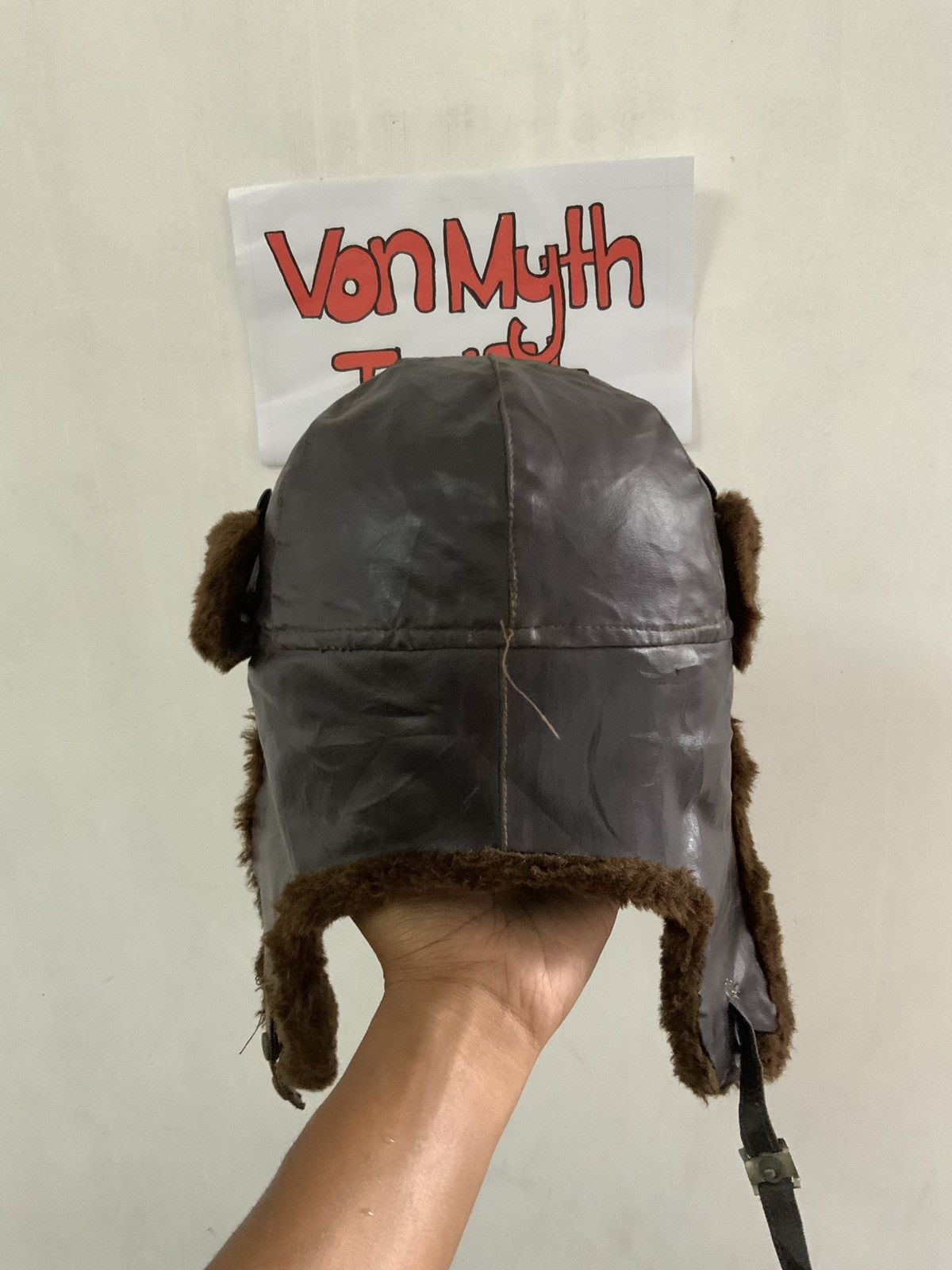 Vintage Vintage A2 Flyers Leather Fur Trooper Hat Size ONE SIZE - 3 Thumbnail