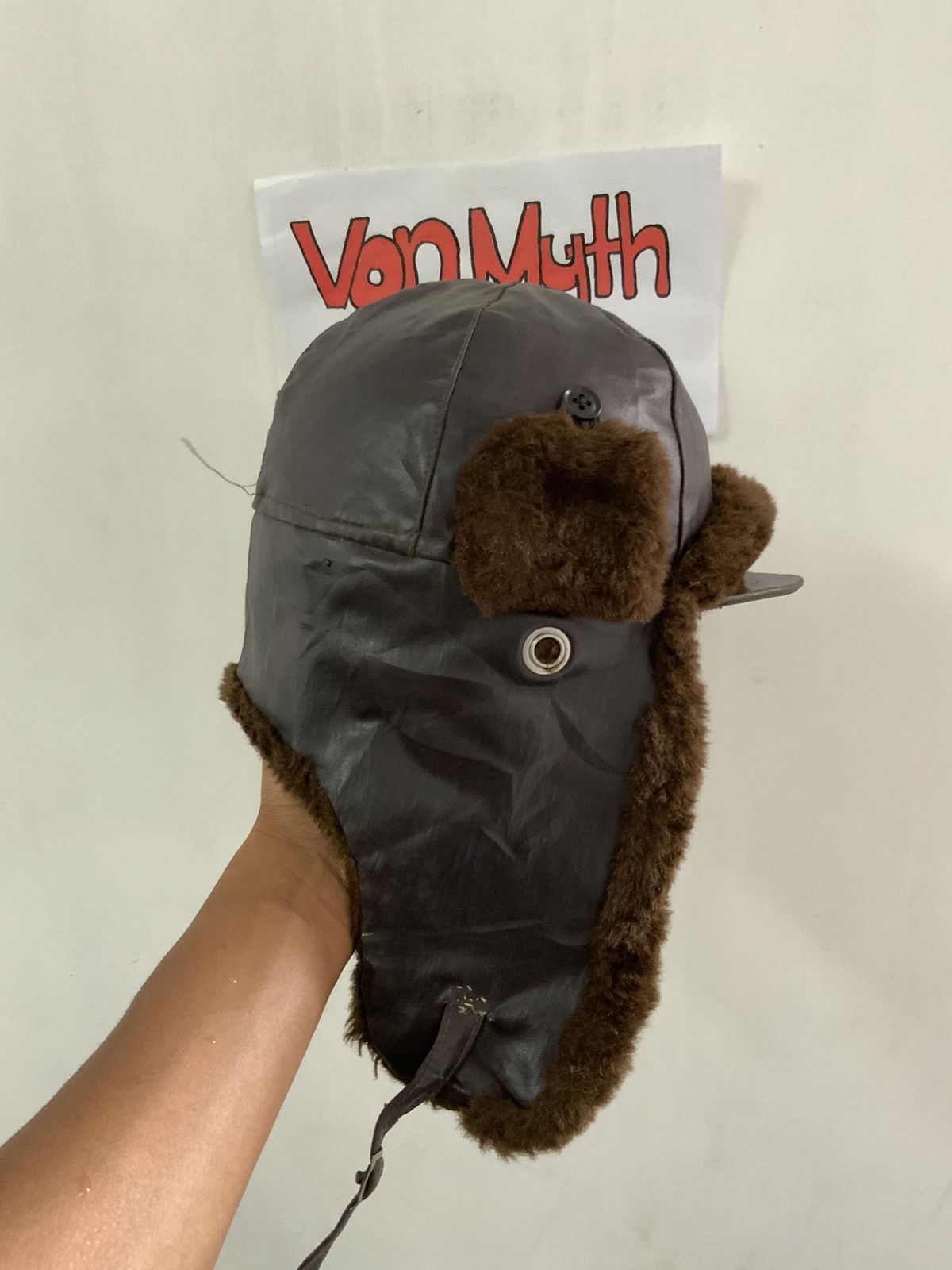 Vintage Vintage A2 Flyers Leather Fur Trooper Hat Size ONE SIZE - 4 Thumbnail