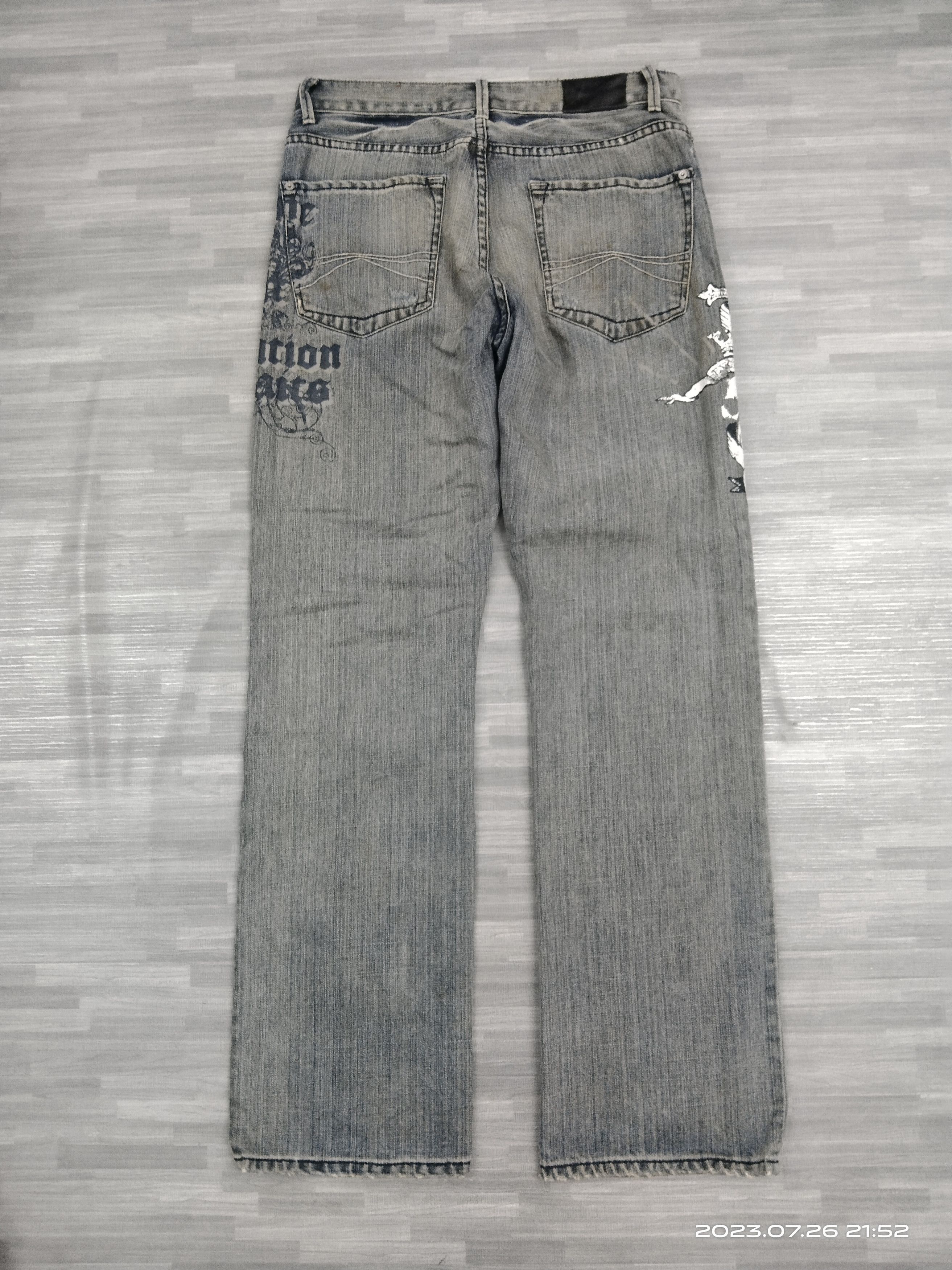 Japanese Brand SICK ART SKULLS ILLUSTRATION EXPRESS JEANS Size US 32 / EU 48 - 3 Thumbnail