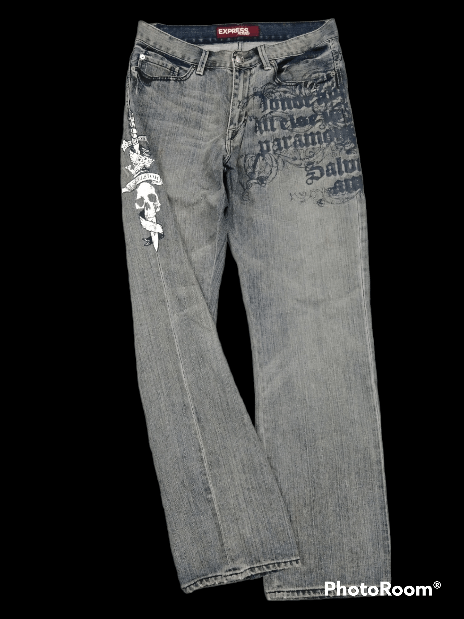 Japanese Brand SICK ART SKULLS ILLUSTRATION EXPRESS JEANS Size US 32 / EU 48 - 1 Thumbnail