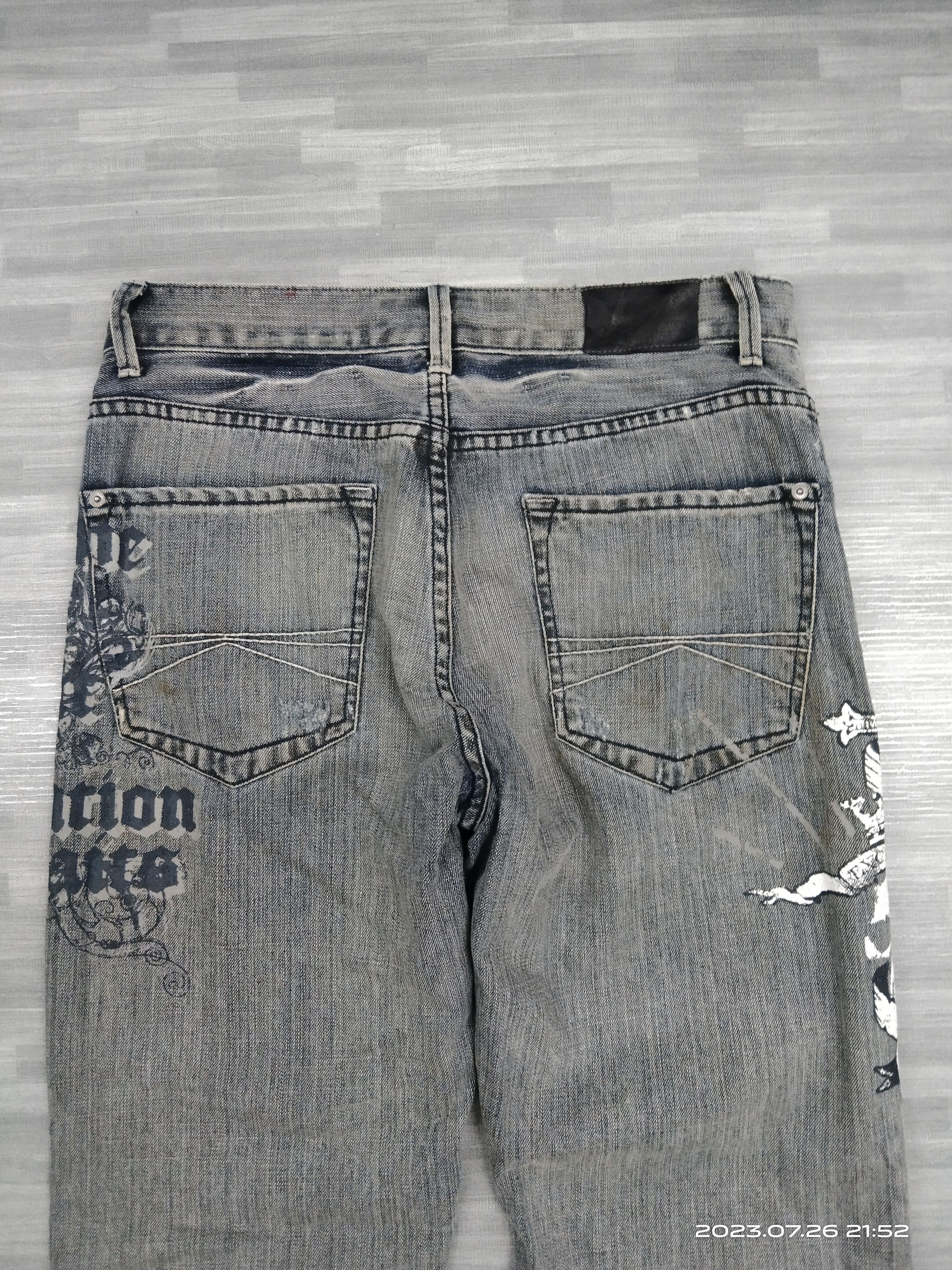 Japanese Brand SICK ART SKULLS ILLUSTRATION EXPRESS JEANS Size US 32 / EU 48 - 4 Thumbnail