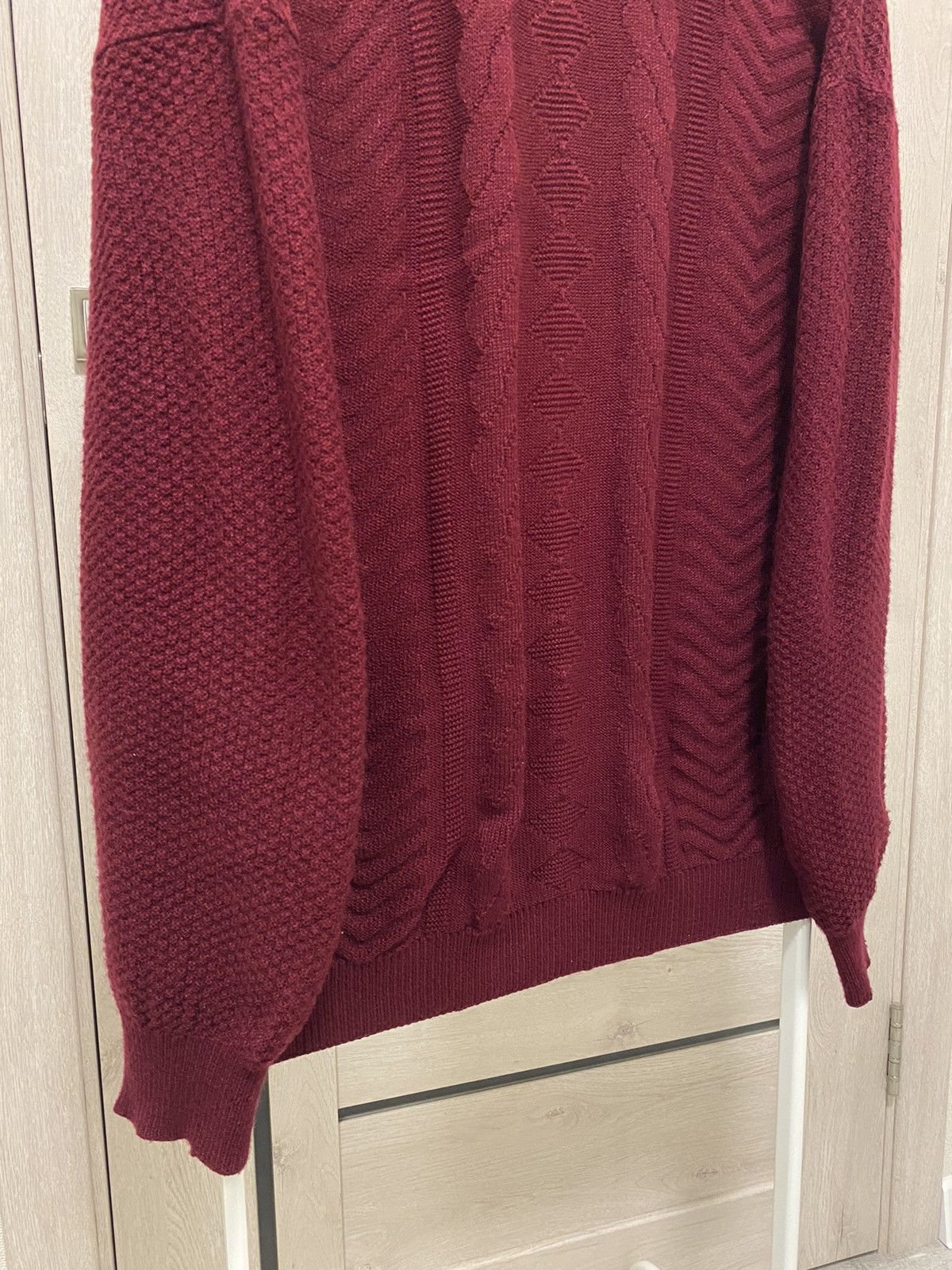 Lacoste × Vintage Lacoste Chemise Made in France Knit Burgundy V-neck Sweater Size US L / EU 52-54 / 3 - 11 Thumbnail