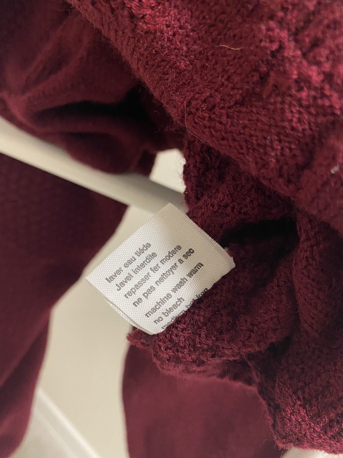 Lacoste × Vintage Lacoste Chemise Made in France Knit Burgundy V-neck Sweater Size US L / EU 52-54 / 3 - 15 Thumbnail