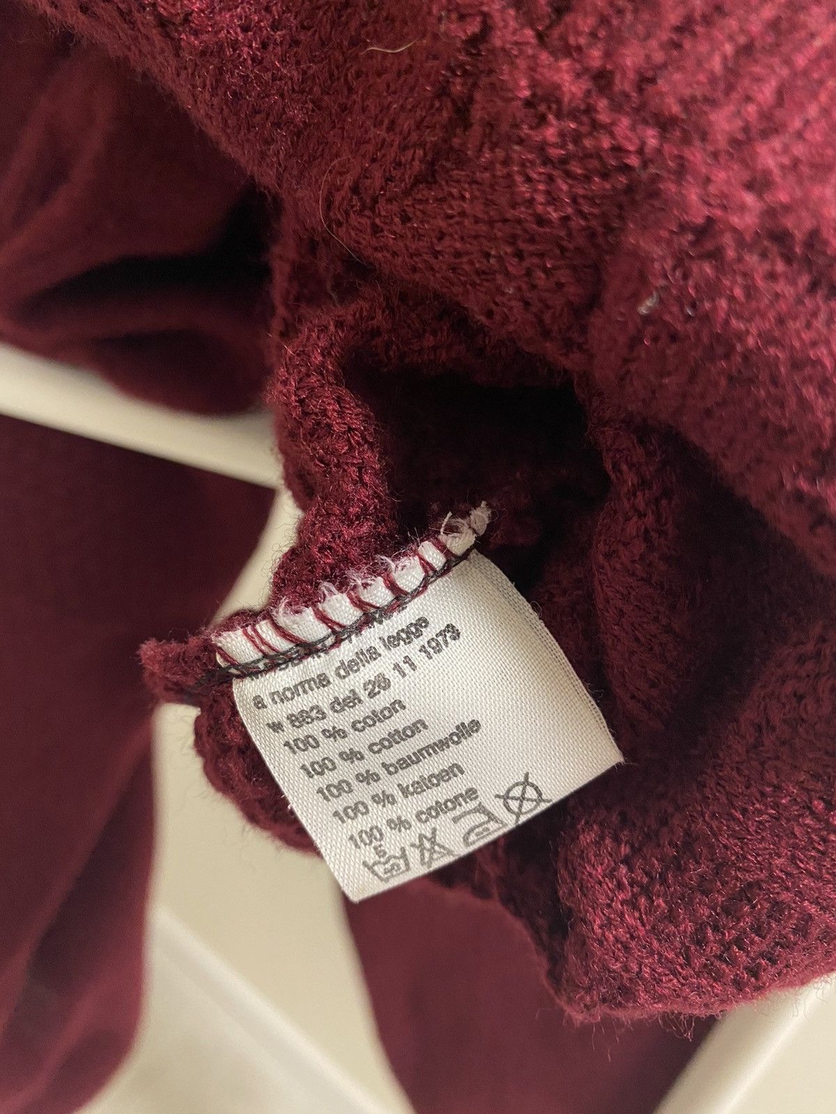 Lacoste × Vintage Lacoste Chemise Made in France Knit Burgundy V-neck Sweater Size US L / EU 52-54 / 3 - 14 Thumbnail