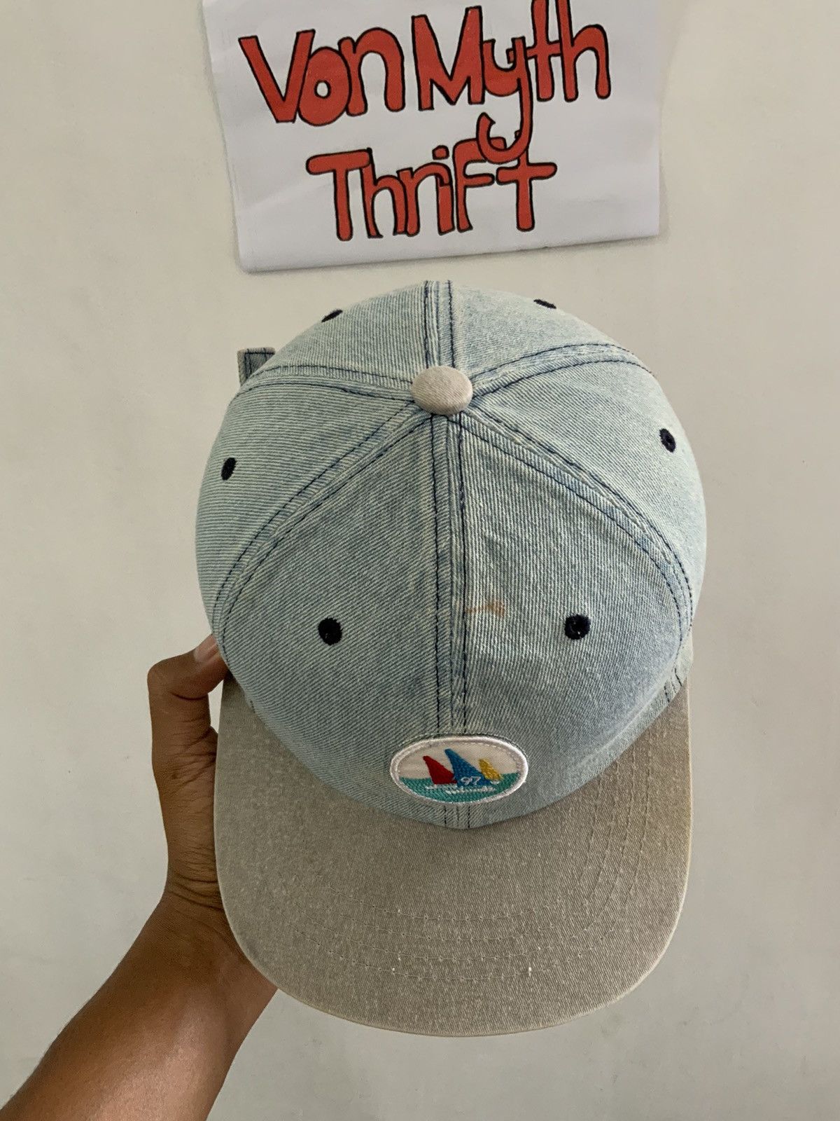 Denime Vintage Millitage Denim Hat Size ONE SIZE - 6 Thumbnail