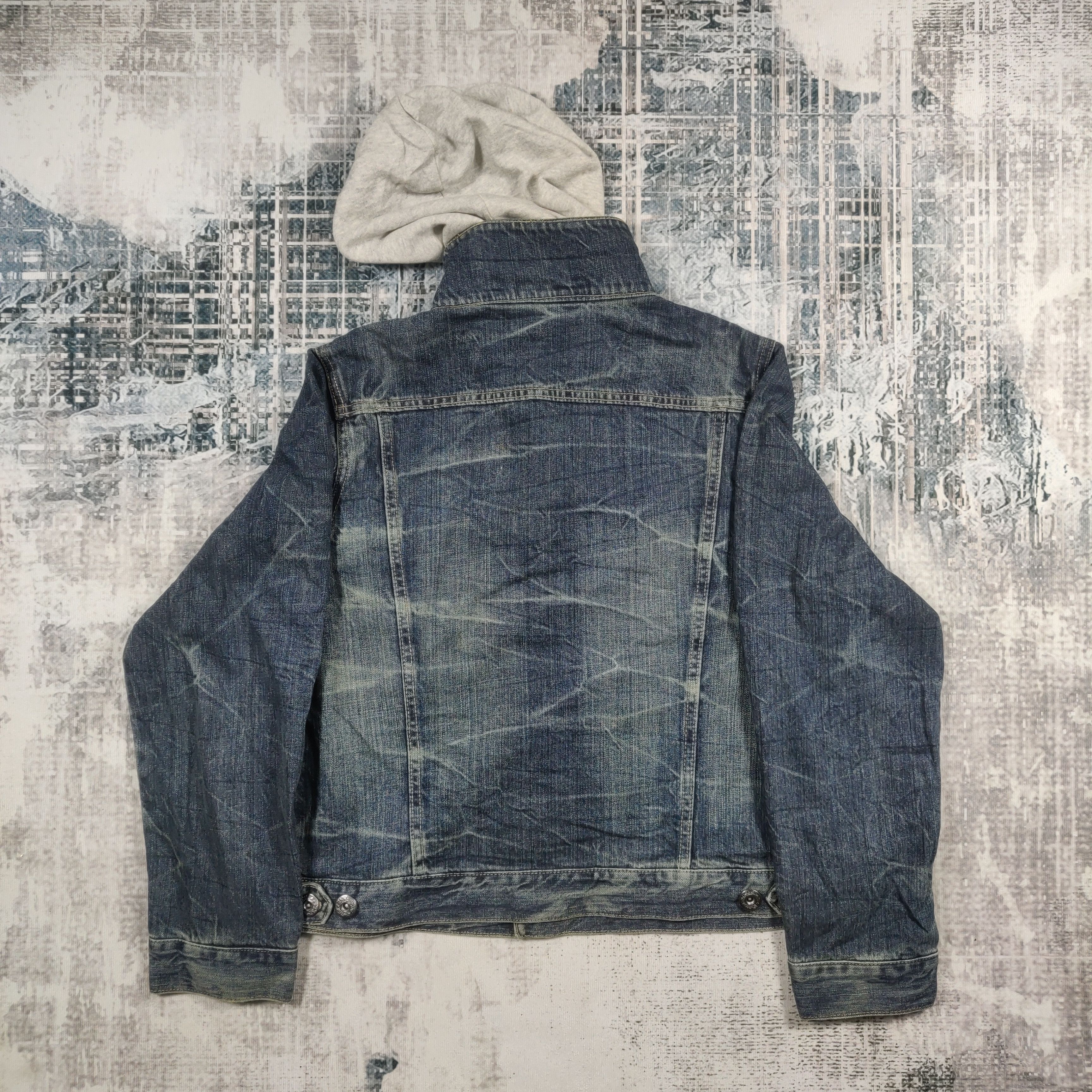 Japanese Brand × Vintage Oririn Denim Blue Hoodie Trucker Jacket Size US XL / EU 56 / 4 - 2 Thumbnail