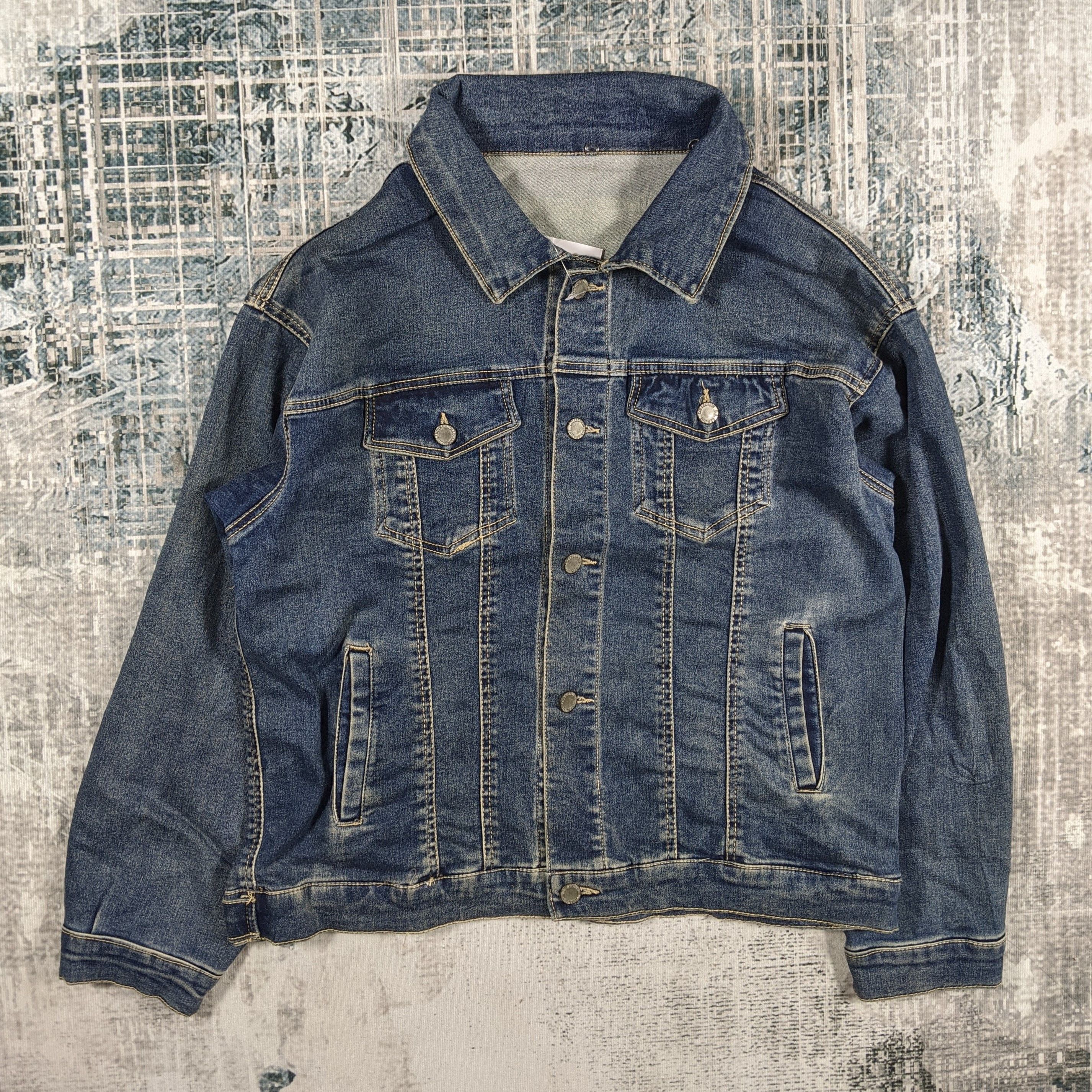 Japanese Brand × Vintage Private Pause Denim Trucker Jacket Dark Wash Size US L / EU 52-54 / 3 - 1 Thumbnail