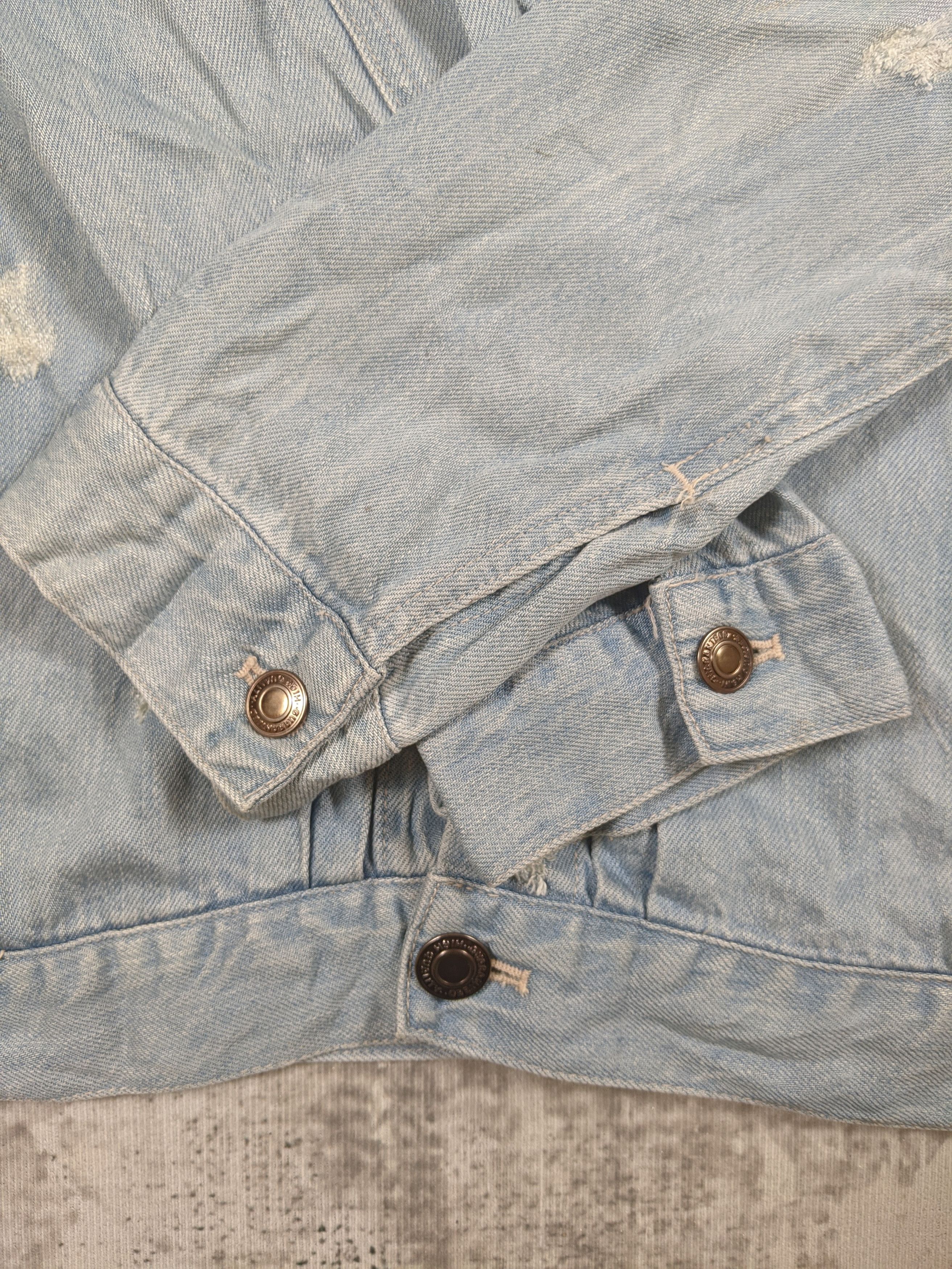 Japanese Brand Ozoz Denim Trucker Jacket Blue Wash Distress Size US L / EU 52-54 / 3 - 4 Thumbnail