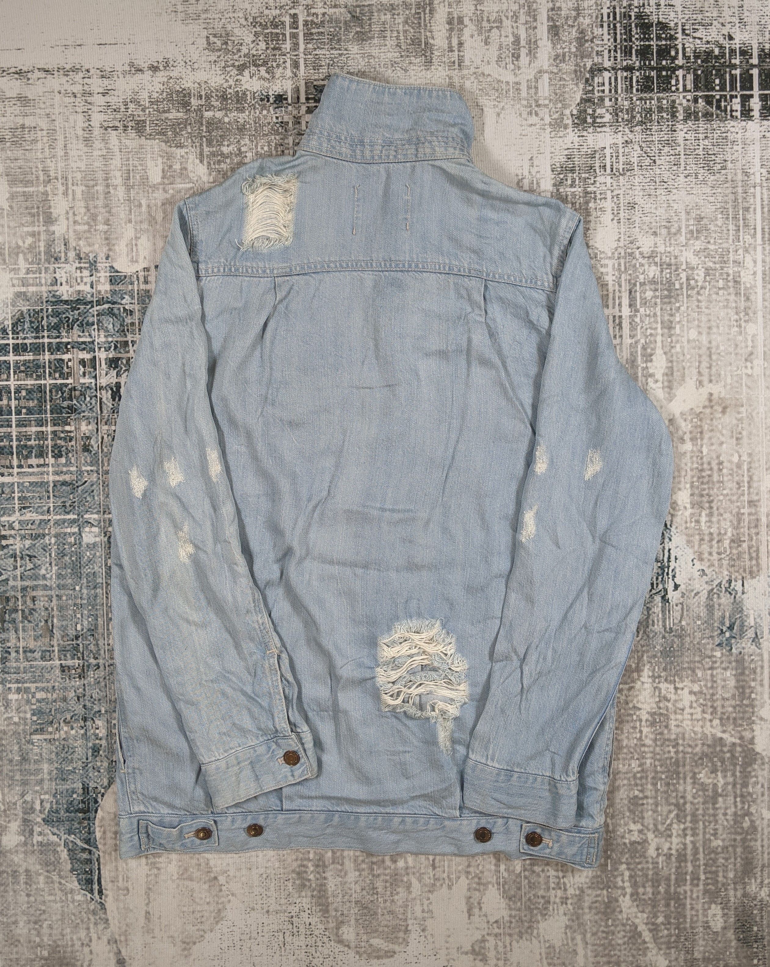 Japanese Brand Ozoz Denim Trucker Jacket Blue Wash Distress Size US L / EU 52-54 / 3 - 2 Thumbnail