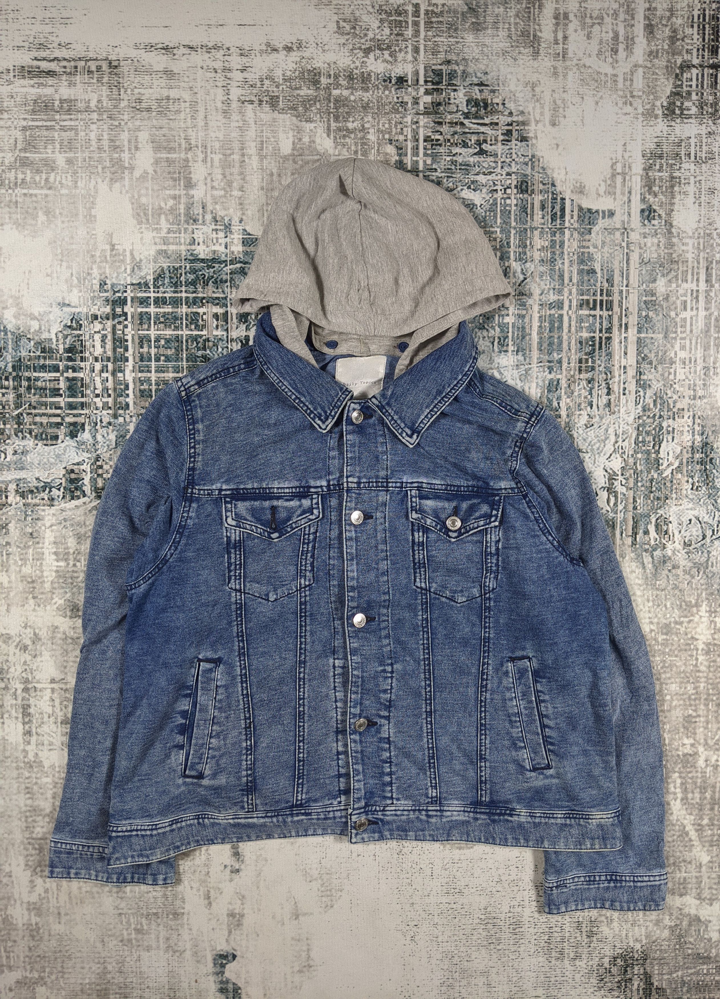 Japanese Brand × Vintage Daily Topics Denim Hoodie Trucker Jacket Size US XL / EU 56 / 4 - 1 Thumbnail