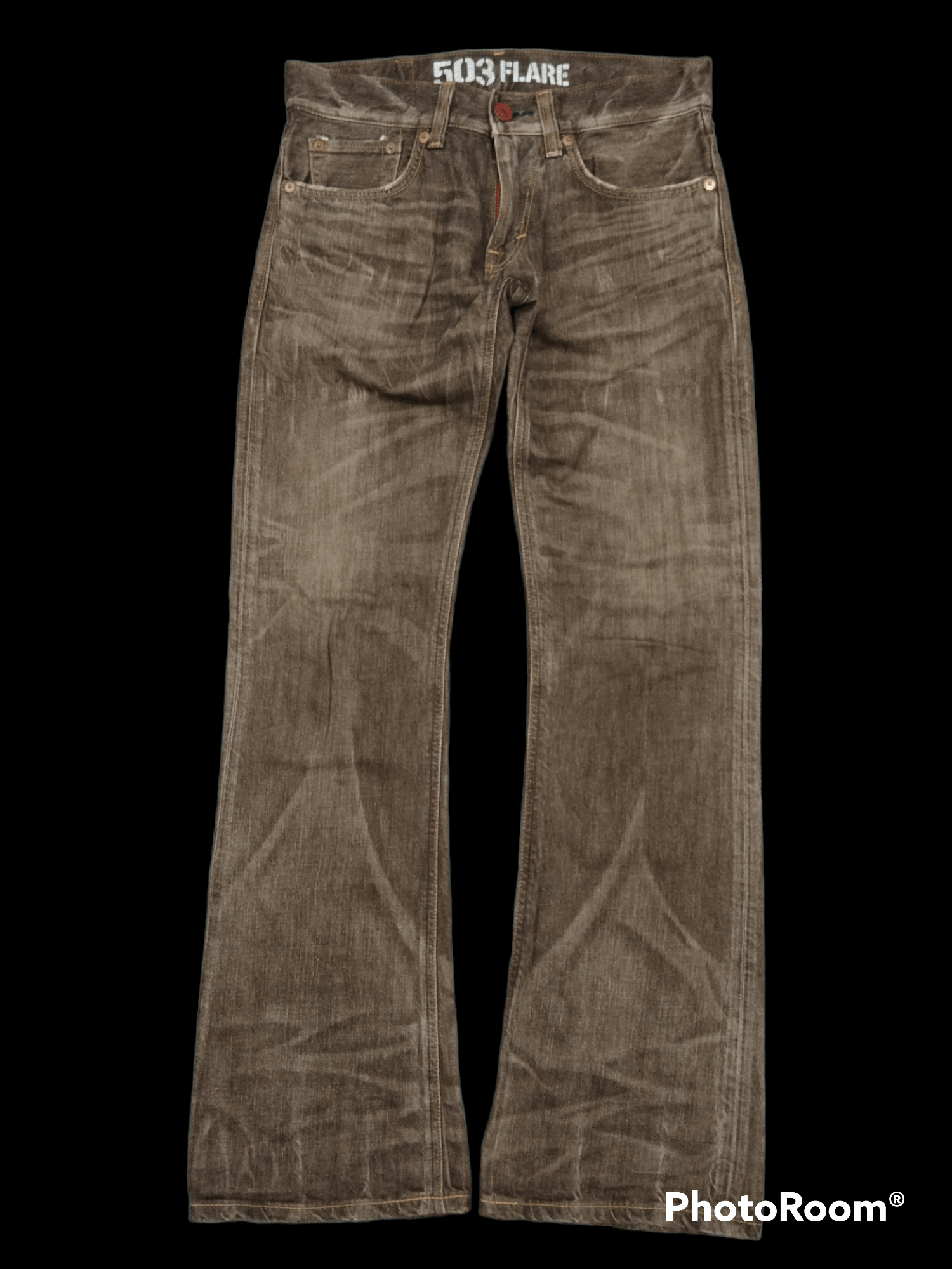 Edwin FLARE 503 WASHED BROWN DENIM PANTS Size US 31 - 1 Thumbnail