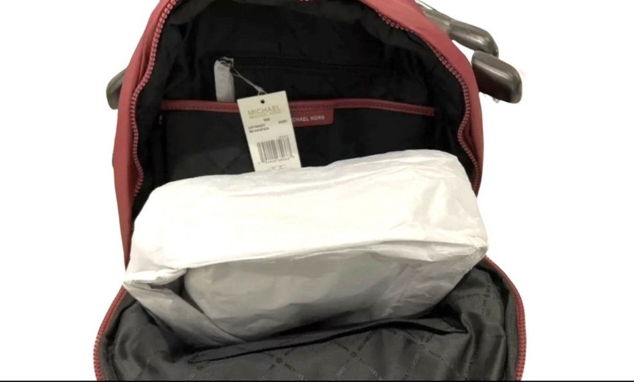 Michael Kors NWT Kors Rae Medium Quilted Metallic Nylon Backpack Berry Size ONE SIZE - 5 Thumbnail