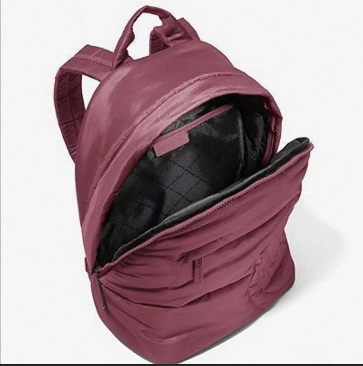 Michael Kors NWT Kors Rae Medium Quilted Metallic Nylon Backpack Berry Size ONE SIZE - 4 Thumbnail