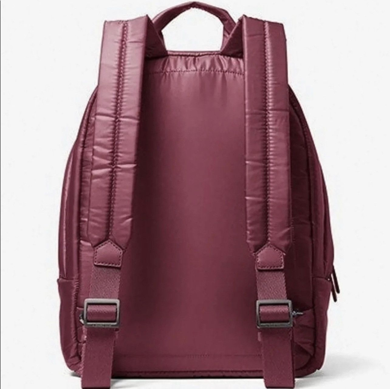 Michael Kors NWT Kors Rae Medium Quilted Metallic Nylon Backpack Berry Size ONE SIZE - 3 Thumbnail