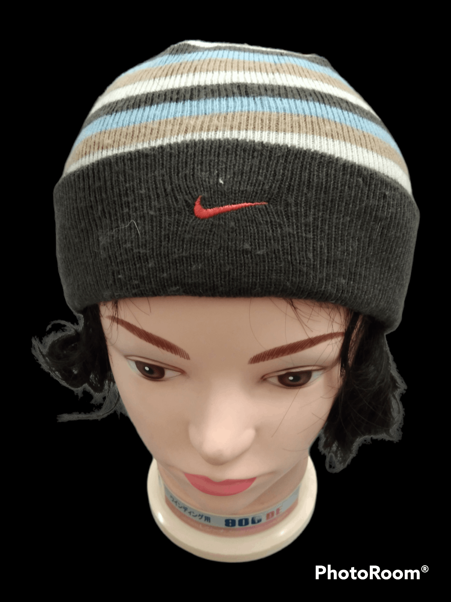 NIKE STRIPE BEANIE HAT