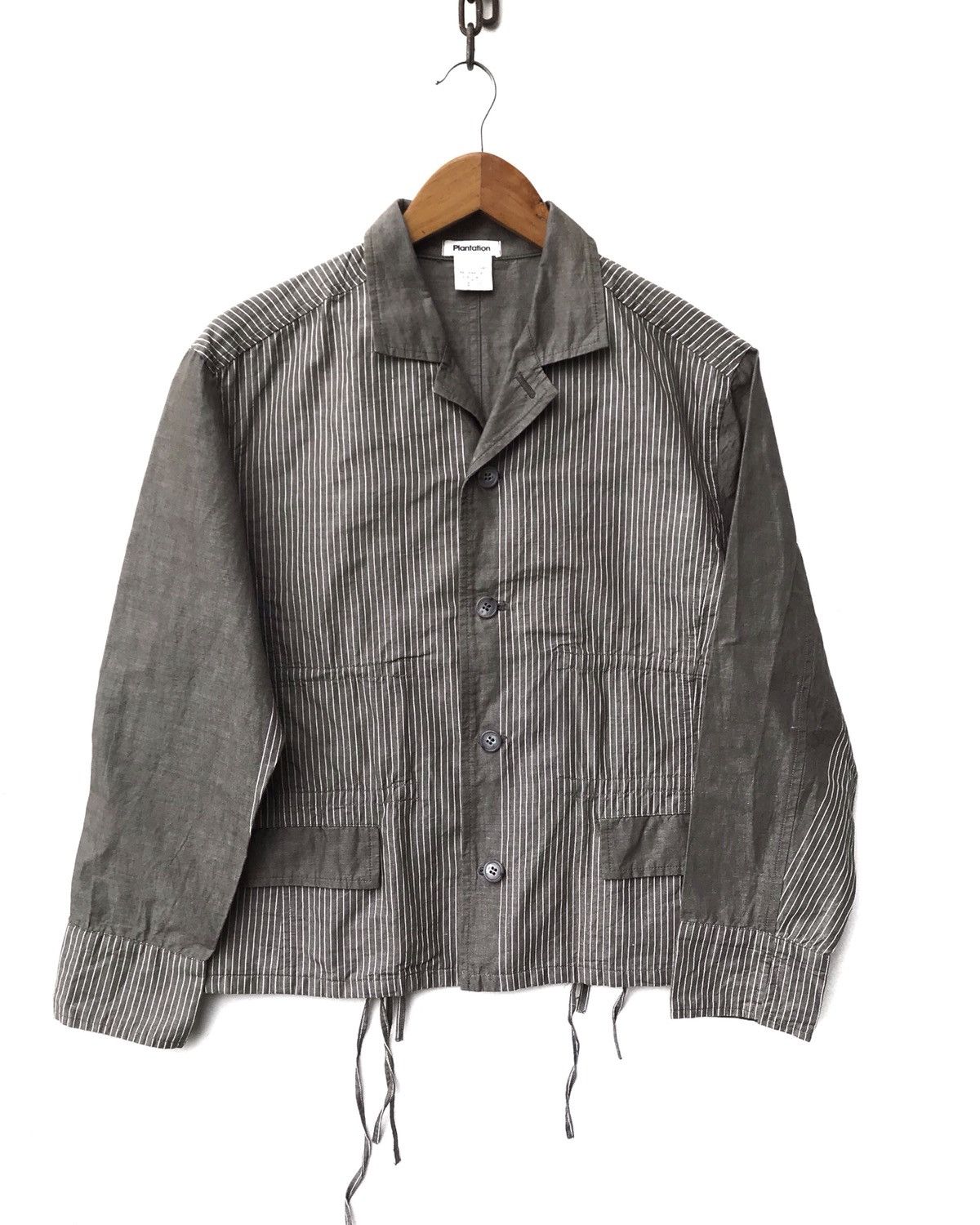 Issey Miyake Issey Miyake Plantation Stripe Designer Jacket (19”X22.5”) Size S / US 4 / IT 40 - 1 Thumbnail