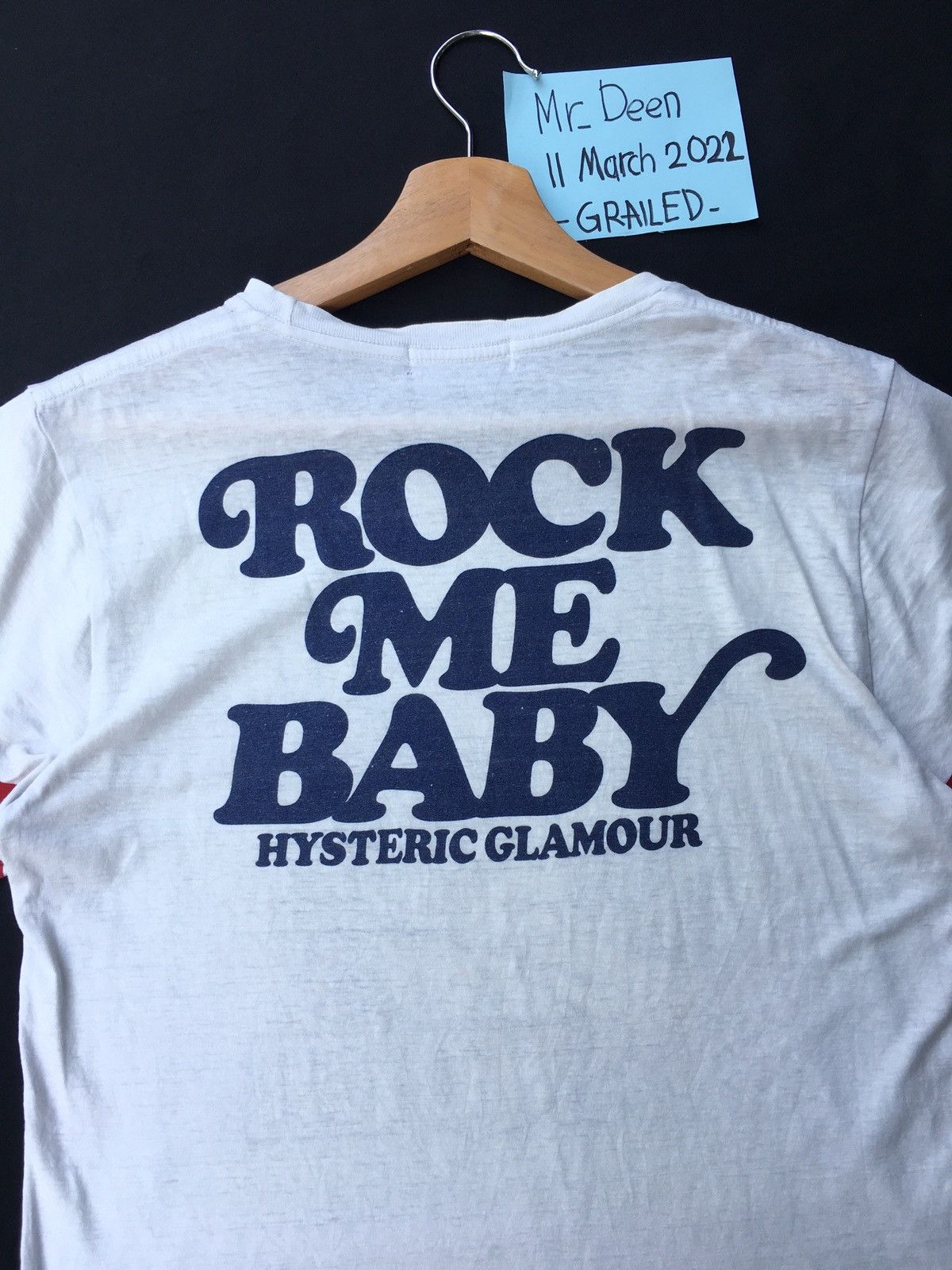 Hysteric Glamour Rare Hysteric Glamour “Rock me baby” Spellout Tshirt Size US S / EU 44-46 / 1 - 7 Thumbnail