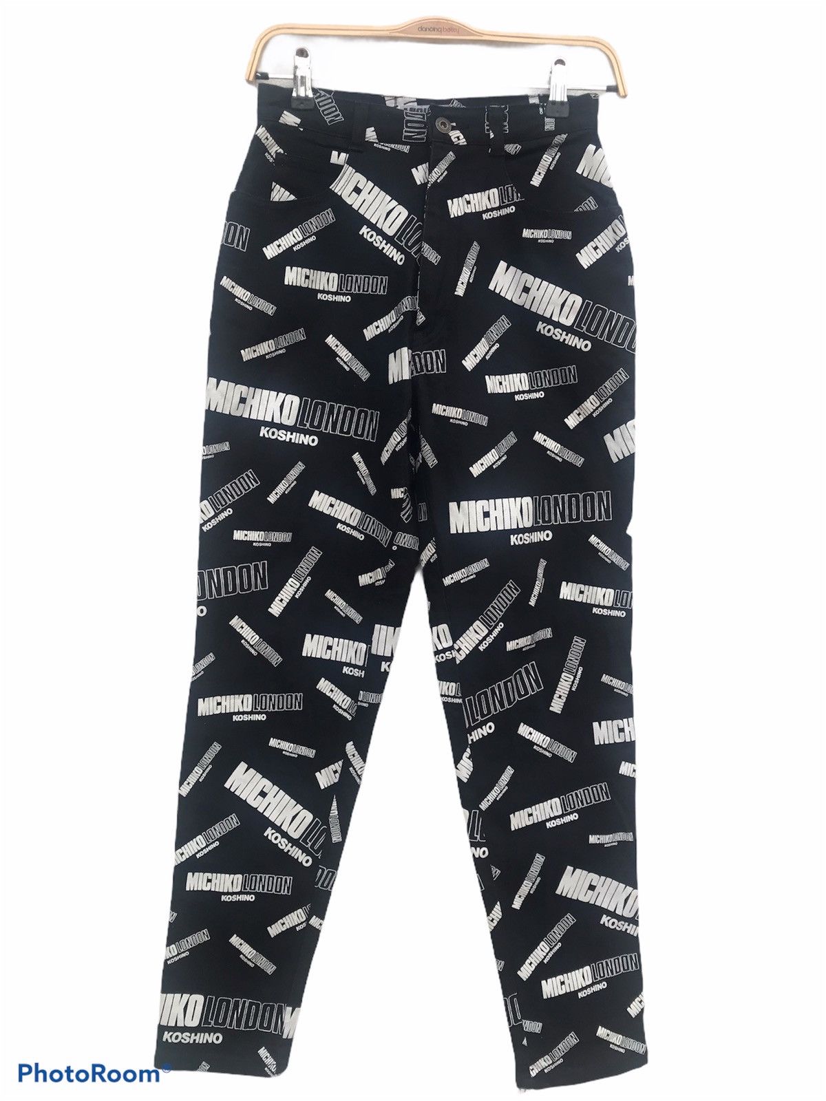 image of Michiko Koshino London Michico London Koshino Skinny Full Print Jeans in Black/White (Size 26)
