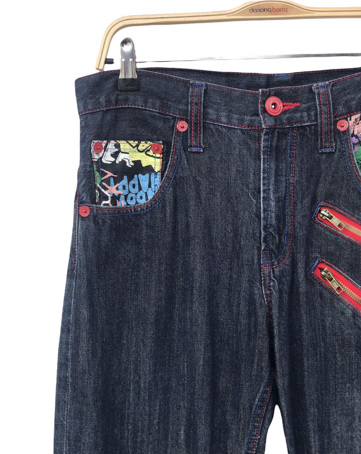 Japanese Brand Sorridere Denim Jeans Punk Art Pocket Size US 31 - 3 Thumbnail