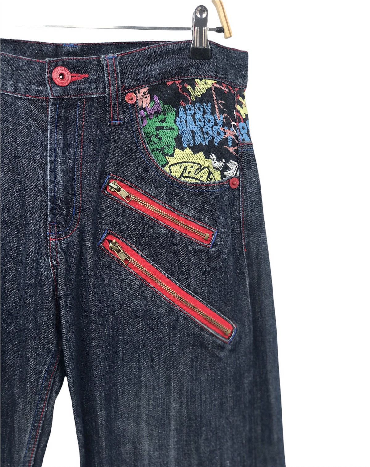 Japanese Brand Sorridere Denim Jeans Punk Art Pocket Size US 31 - 2 Thumbnail