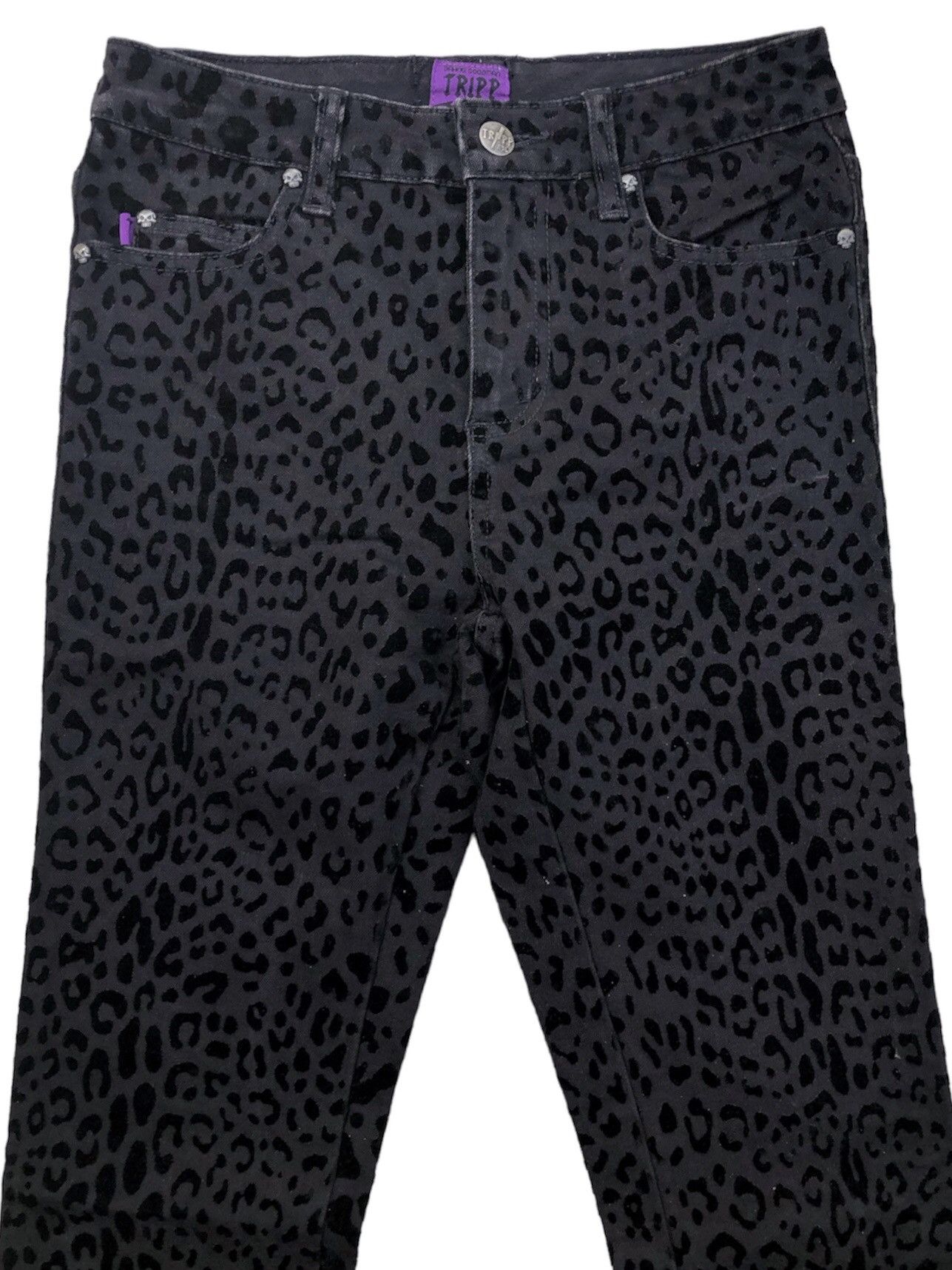 Tripp NYC Leopard Skull Black Pants