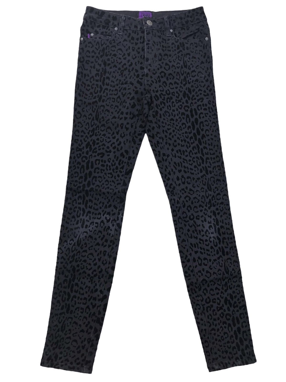 If Six Was Nine Tripp NYC Leopard Skull Black Pants Size US 27 - 2 Thumbnail
