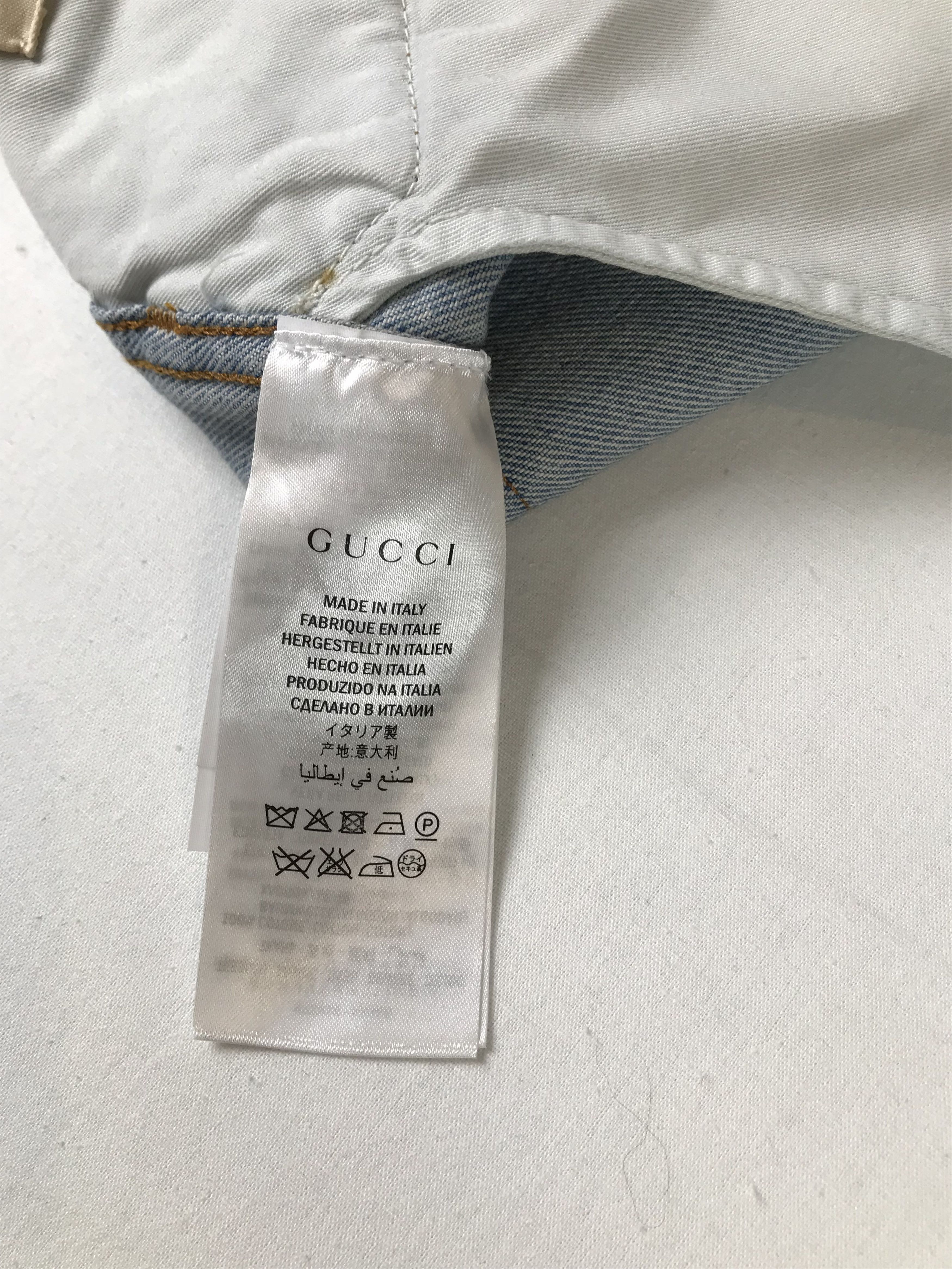 Gucci Gucci Blue Jeans With Handwritten Text Print Size US 33 - 11 Thumbnail