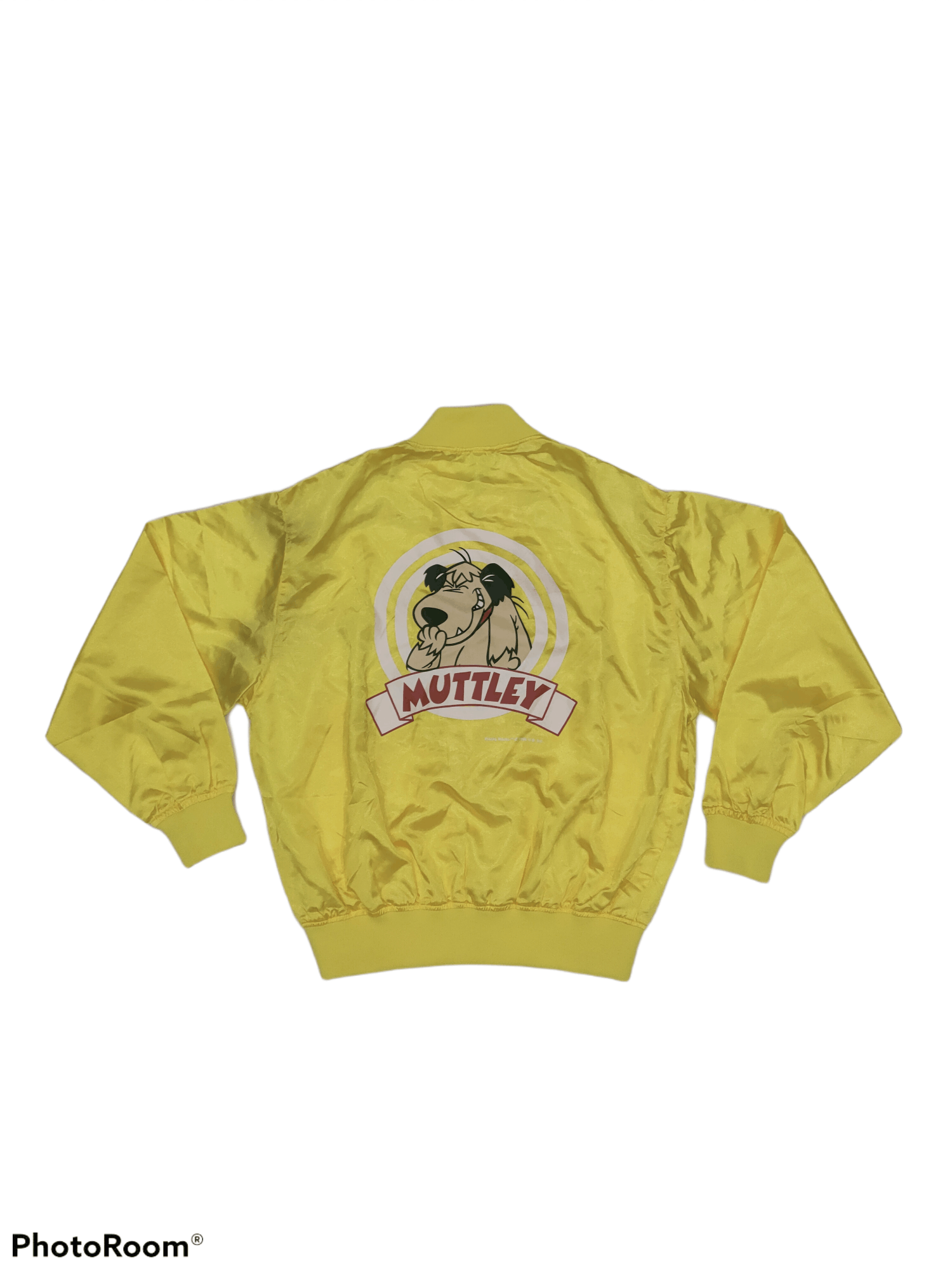 image of Cartoon Network x Vintage VTG Wacky Races Muttley Nylon Light Jacket Snap Button in Yellow (Size Me