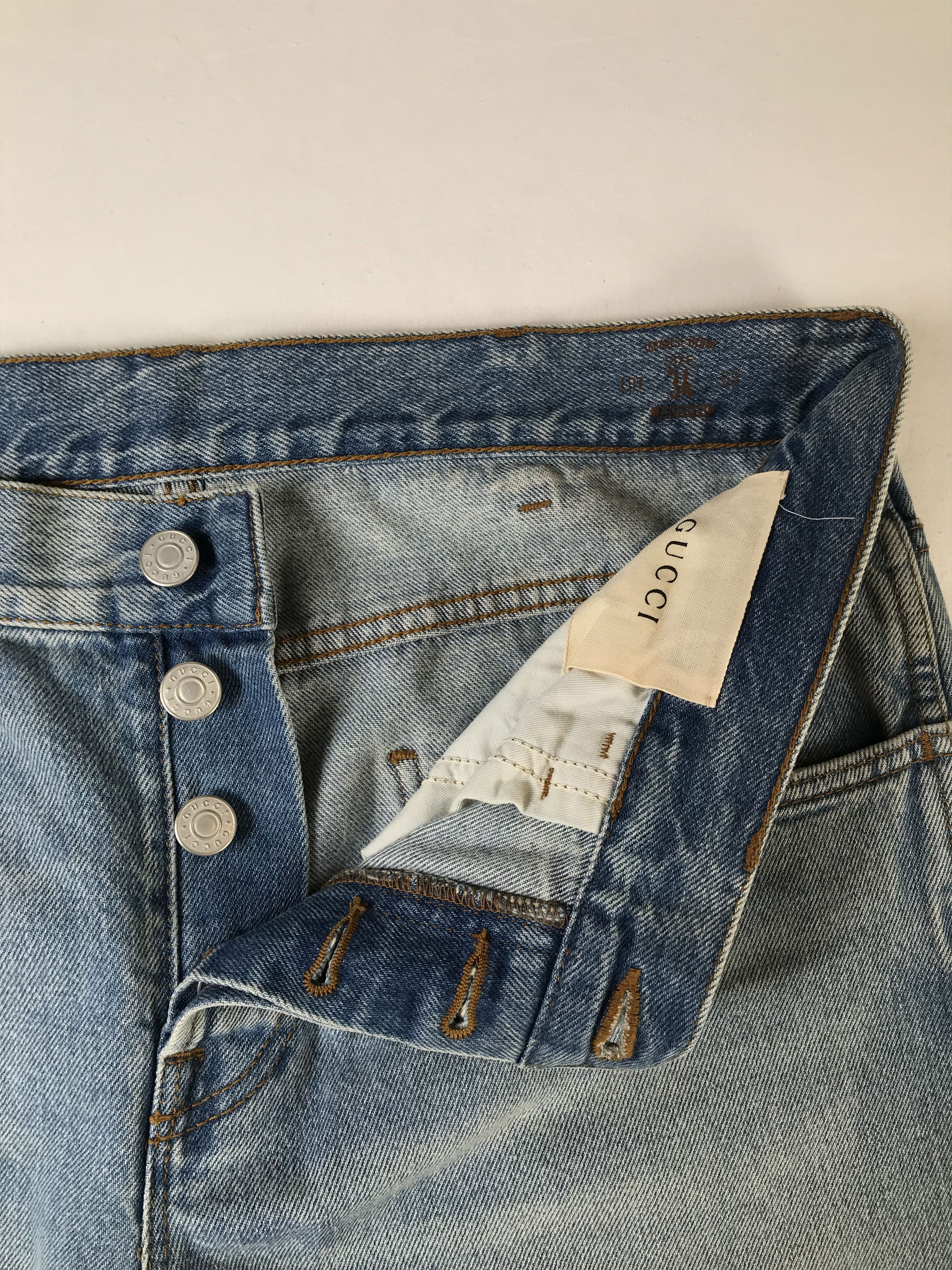 Gucci Gucci Blue 'Loved' Jeans Size US 34 / EU 50 - 7 Thumbnail