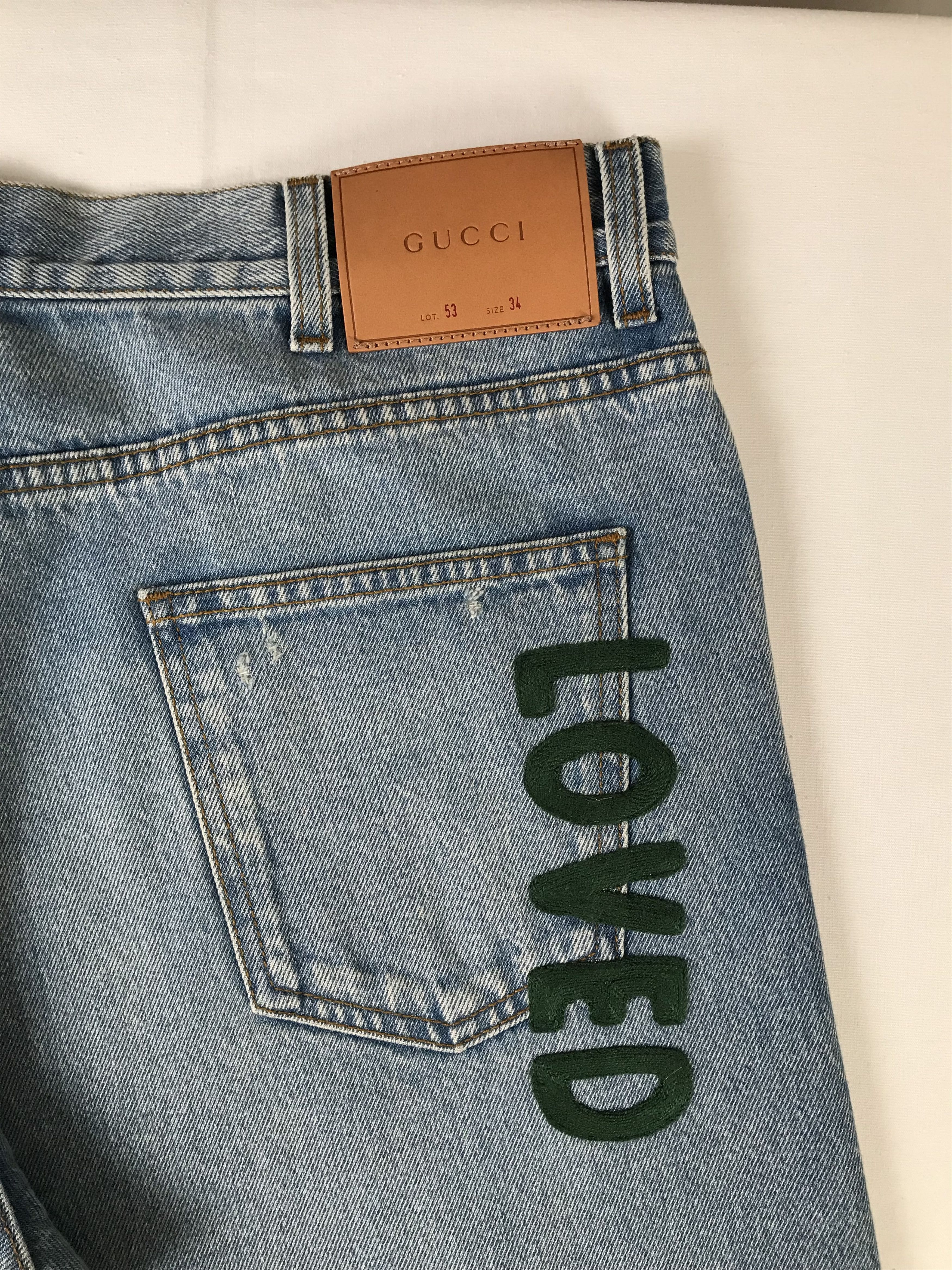 Gucci Gucci Blue 'Loved' Jeans Size US 34 / EU 50 - 5 Thumbnail
