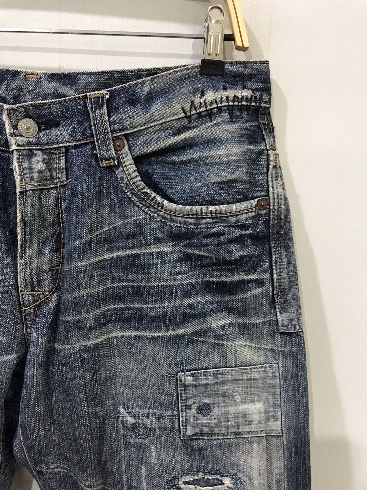 Japanese Brand 💥BORO💥BARTACK Japan Boro Sashiko Selvedge Distressed Denim Size US 32 / EU 48 - 4 Thumbnail
