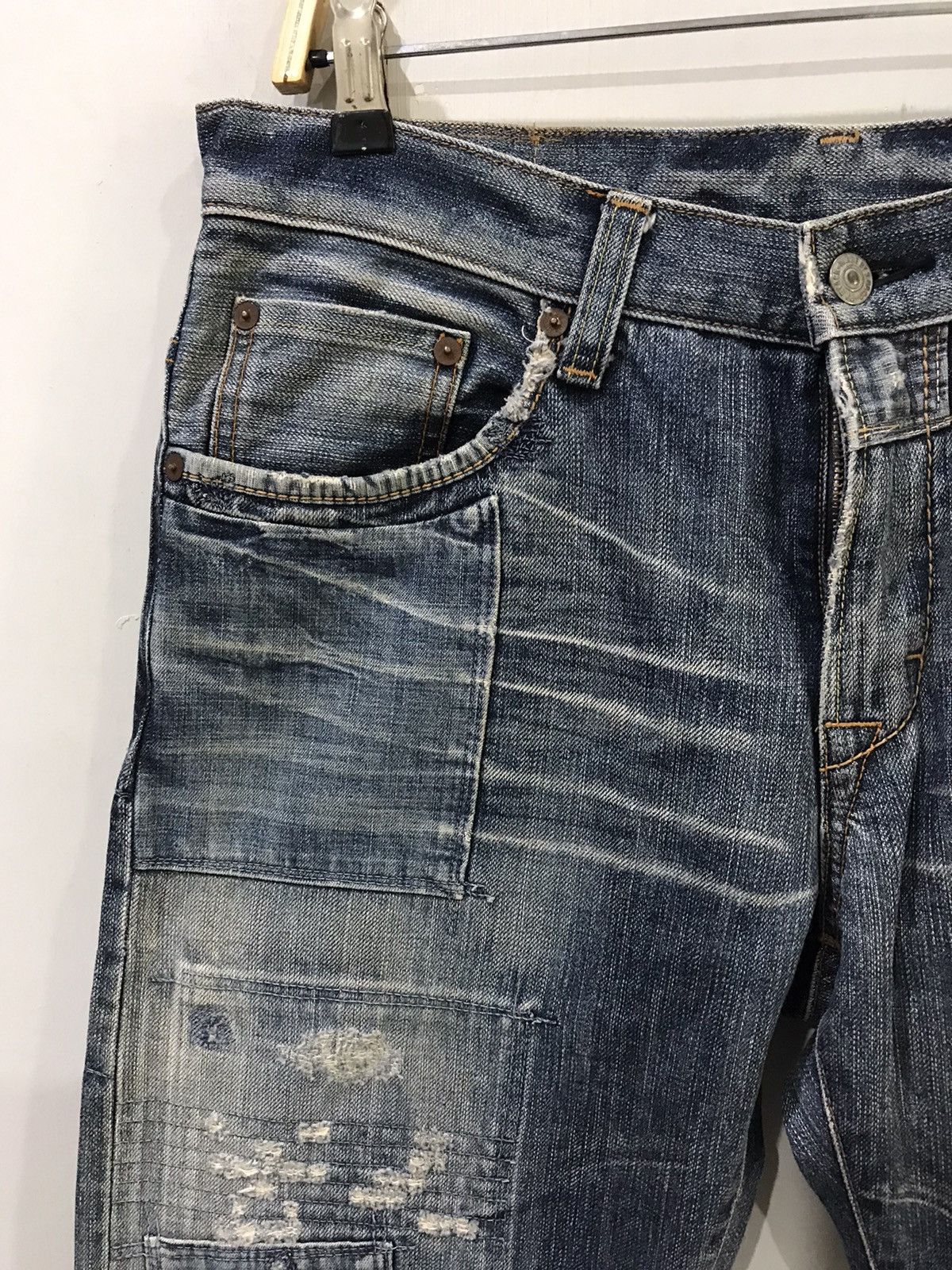 Japanese Brand 💥BORO💥BARTACK Japan Boro Sashiko Selvedge Distressed Denim Size US 32 / EU 48 - 5 Thumbnail