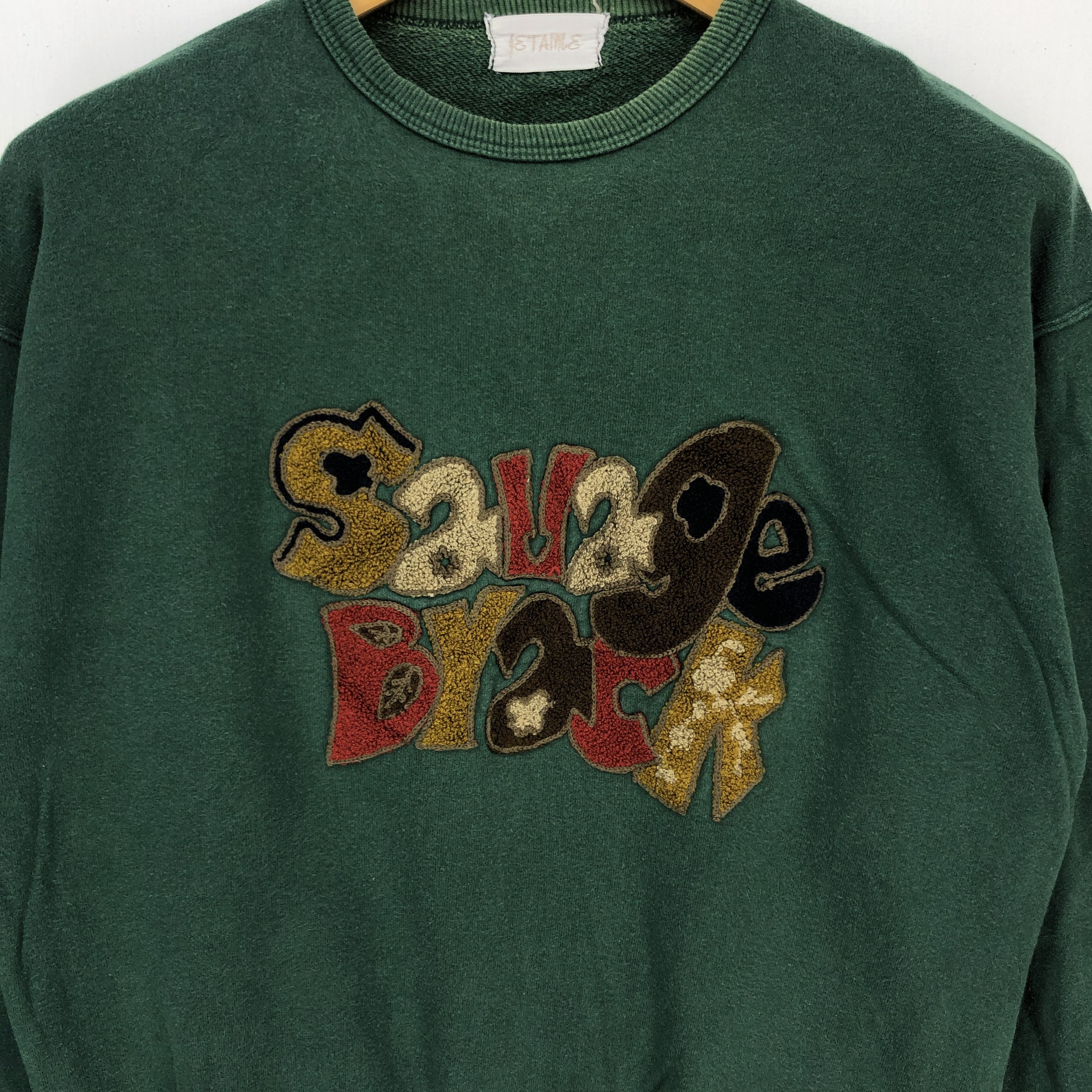 Japanese Brand SAVAGE Crew Neck Sweatshirt #1575-59 Size US M / EU 48-50 / 2 - 2 Thumbnail