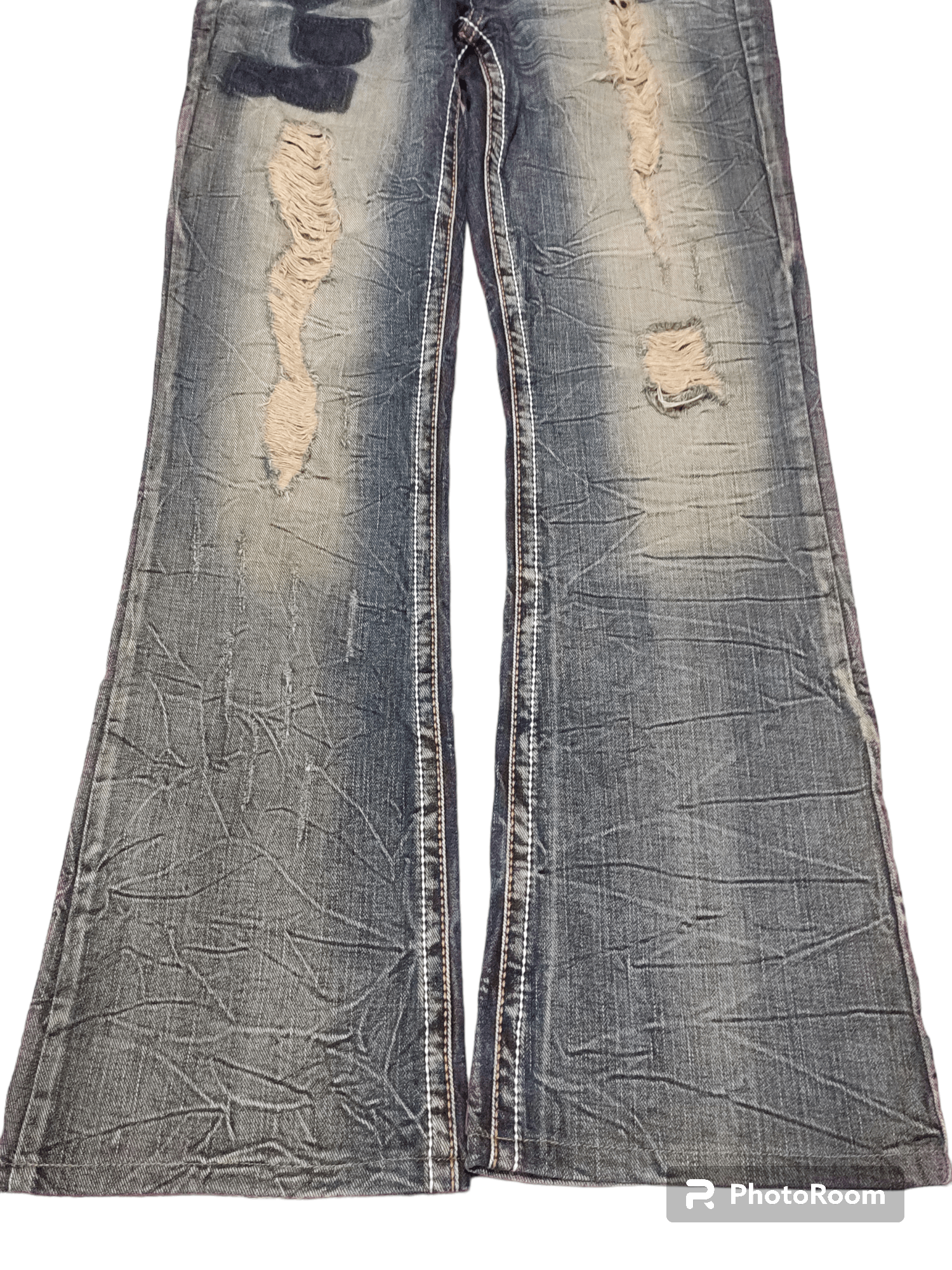 Japanese Brand 💥Rare💥 Seditionaries Distressed Flare Jeans Size US 30 / EU 46 - 10 Thumbnail