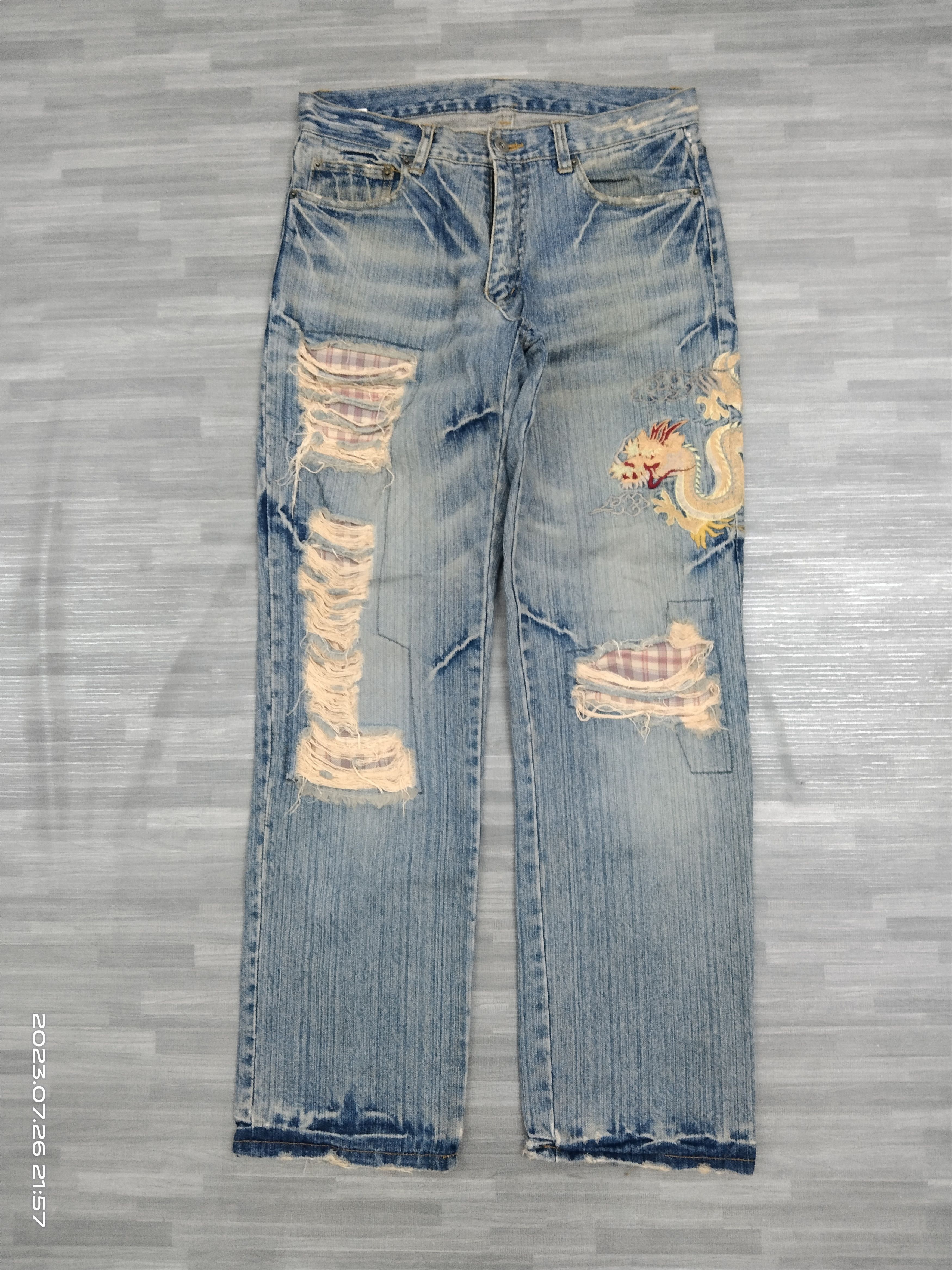 Dragonfly SICK RIPED DRAGONFLY UNBRAND DENIM PANTS Size US 30 / EU 46 - 2 Thumbnail