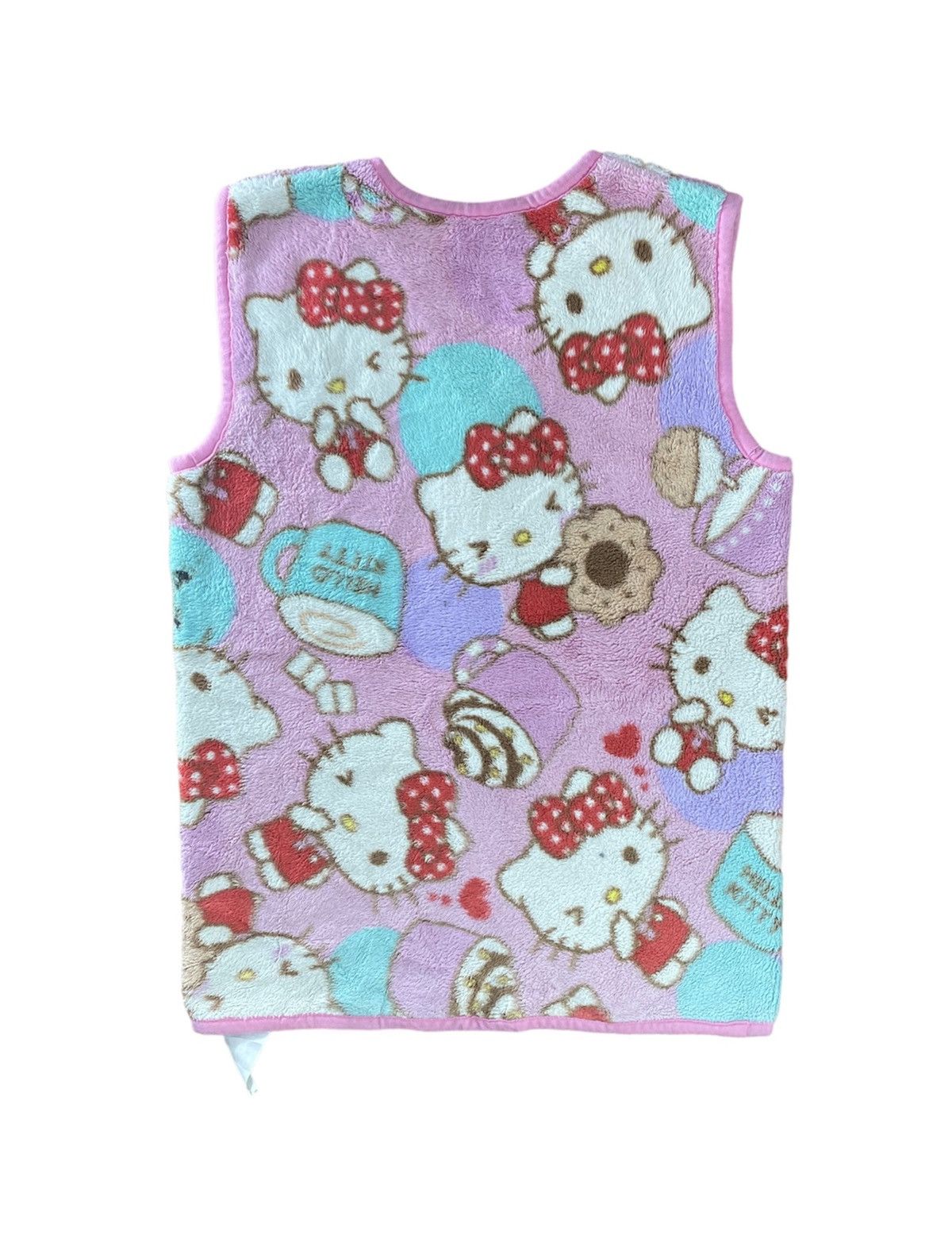 Japanese Brand × Vintage Vintahe Hello Kitty Sleeveless Jacket All Over Fleece Size M Size M / US 6-8 / IT 42-44 - 2 Thumbnail