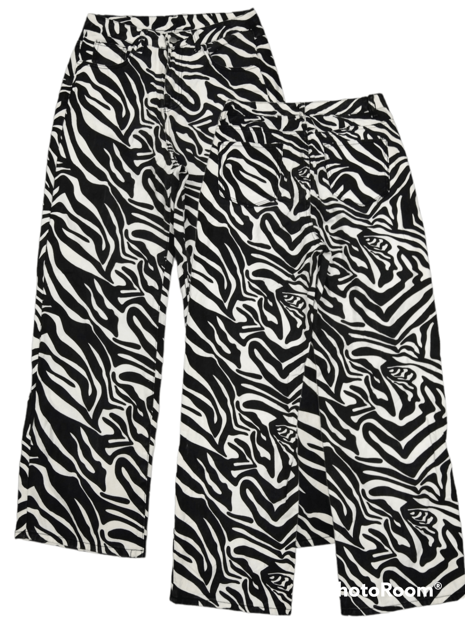 Japanese Brand BAGGY ZEBRA MOTIF DENIM PANTS Size US 28 / EU 44 - 1 Thumbnail