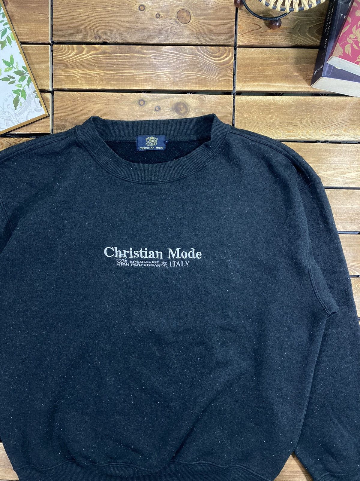 Designer × Vintage Vintage Christian Mode Italy Designer Sweatshirt big Logo L Size US L / EU 52-54 / 3 - 3 Thumbnail