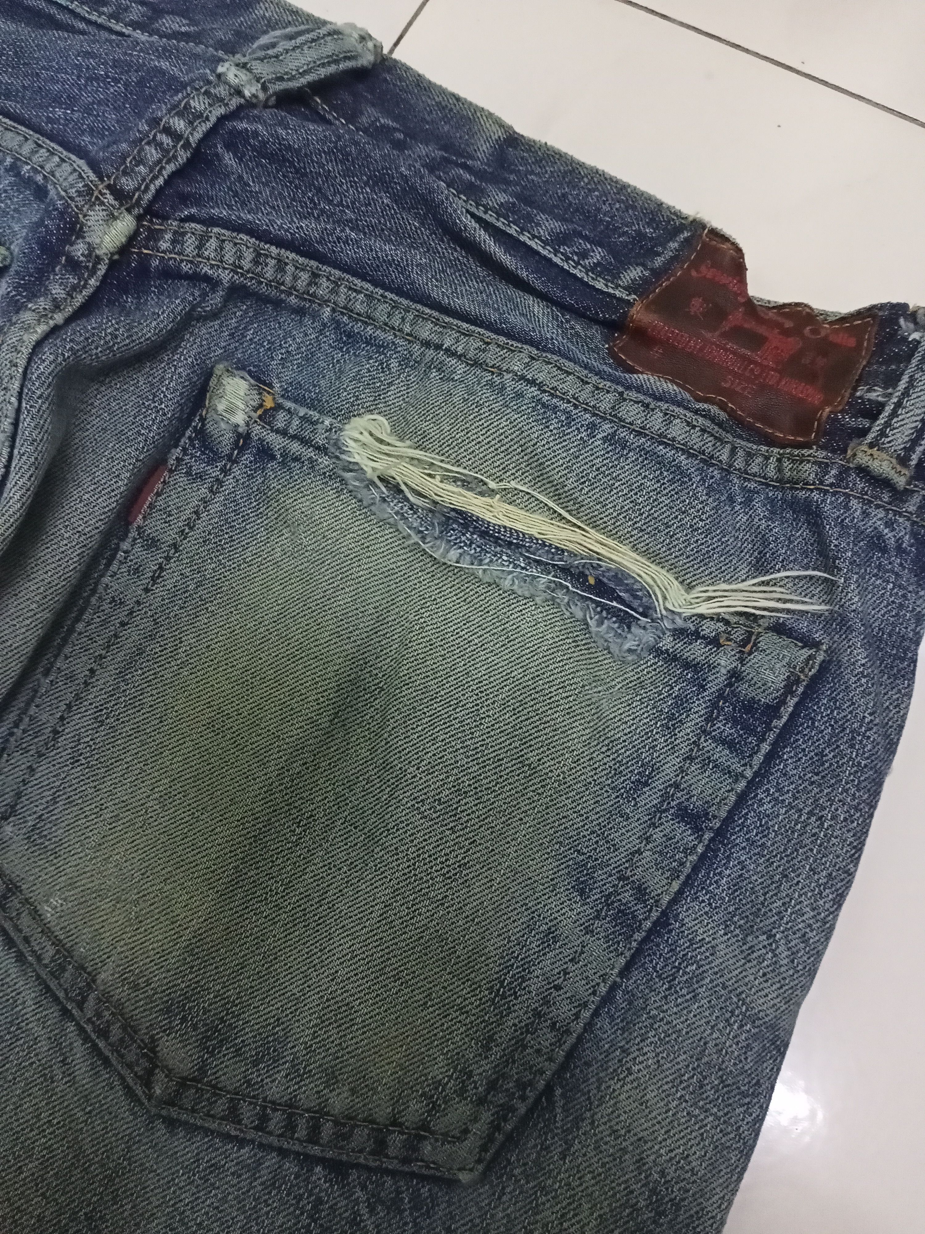 Japanese Brand Sewing Chop O'lls Distressed Selvedge Jeans Size US 30 / EU 46 - 13 Thumbnail