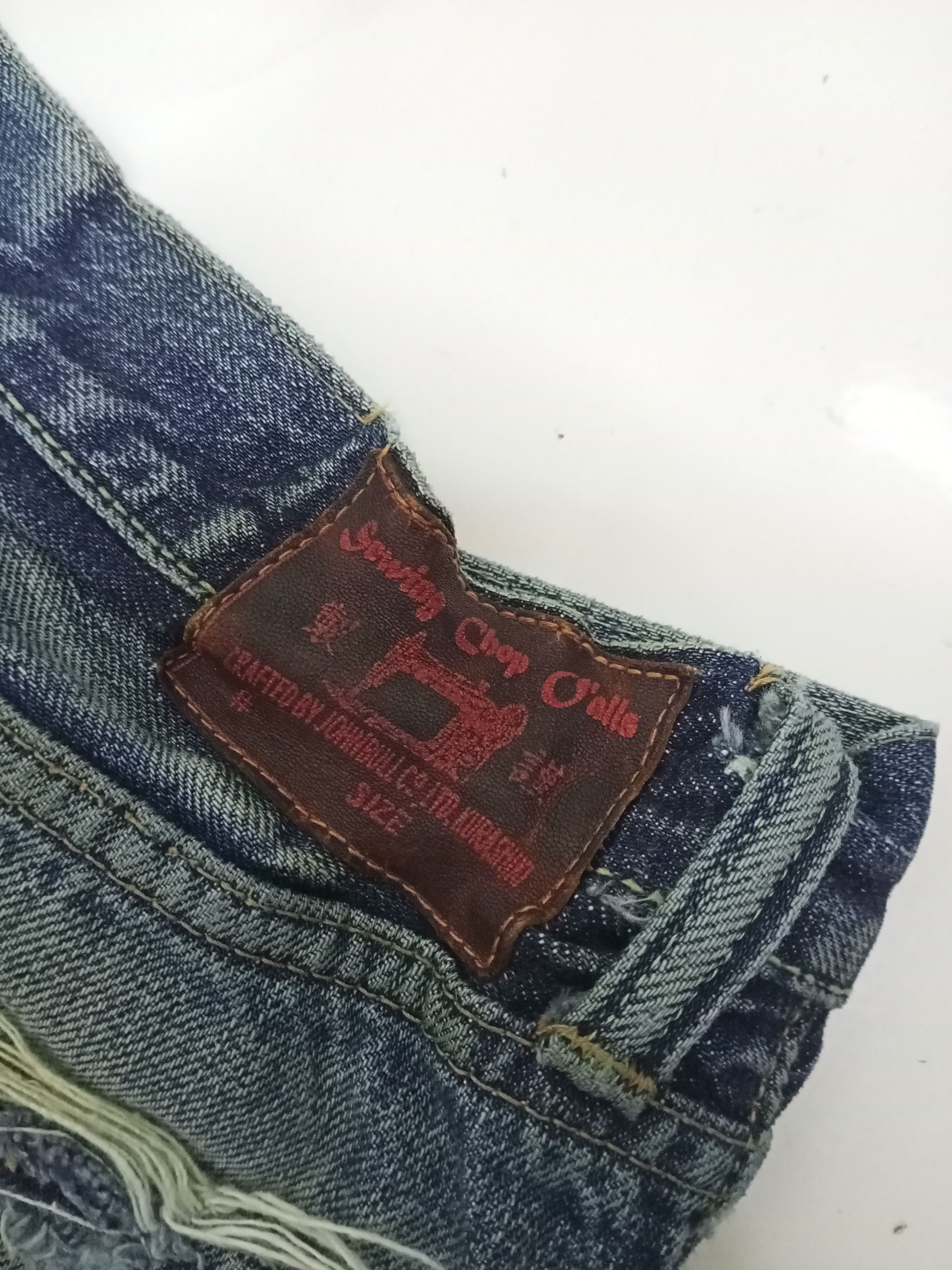 Japanese Brand Sewing Chop O'lls Distressed Selvedge Jeans Size US 30 / EU 46 - 14 Thumbnail
