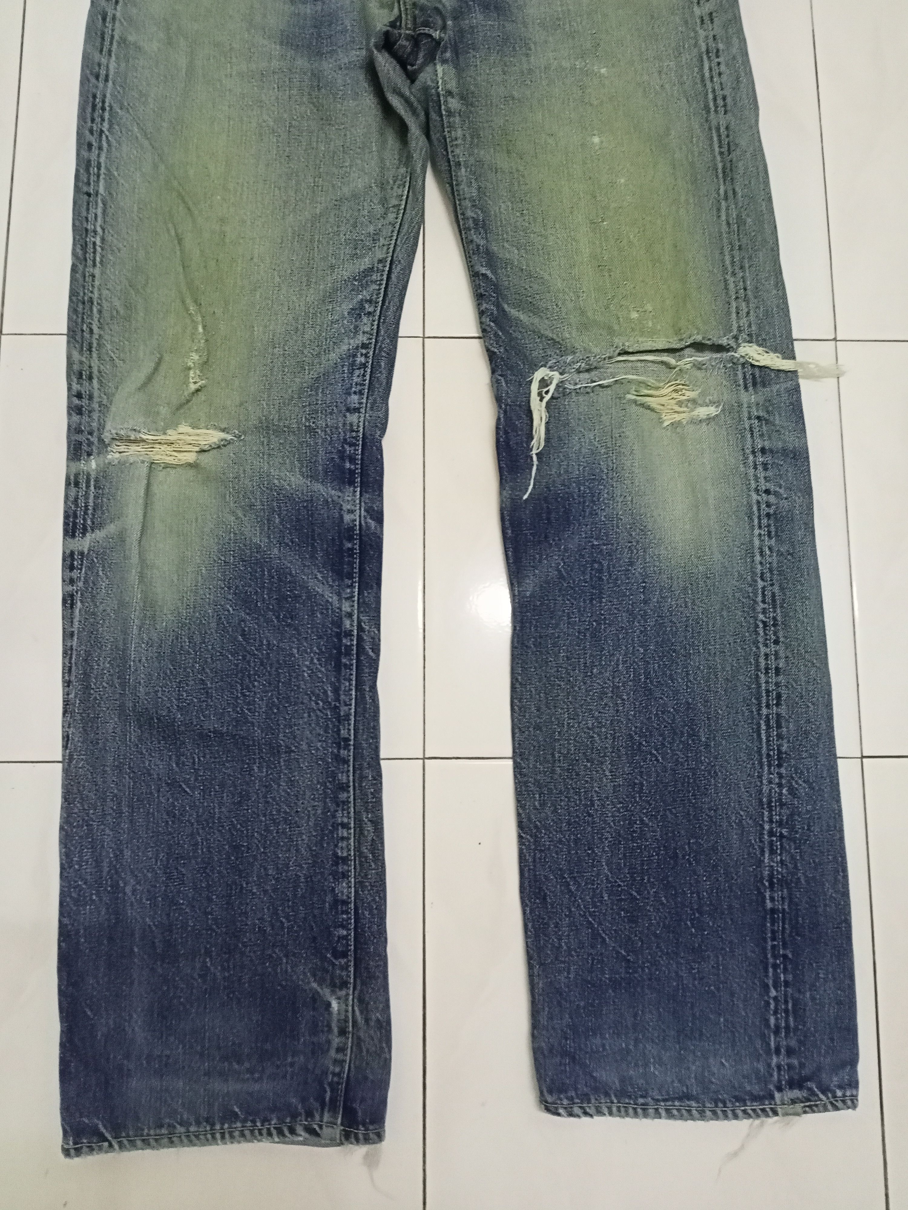 Japanese Brand Sewing Chop O'lls Distressed Selvedge Jeans Size US 30 / EU 46 - 5 Thumbnail