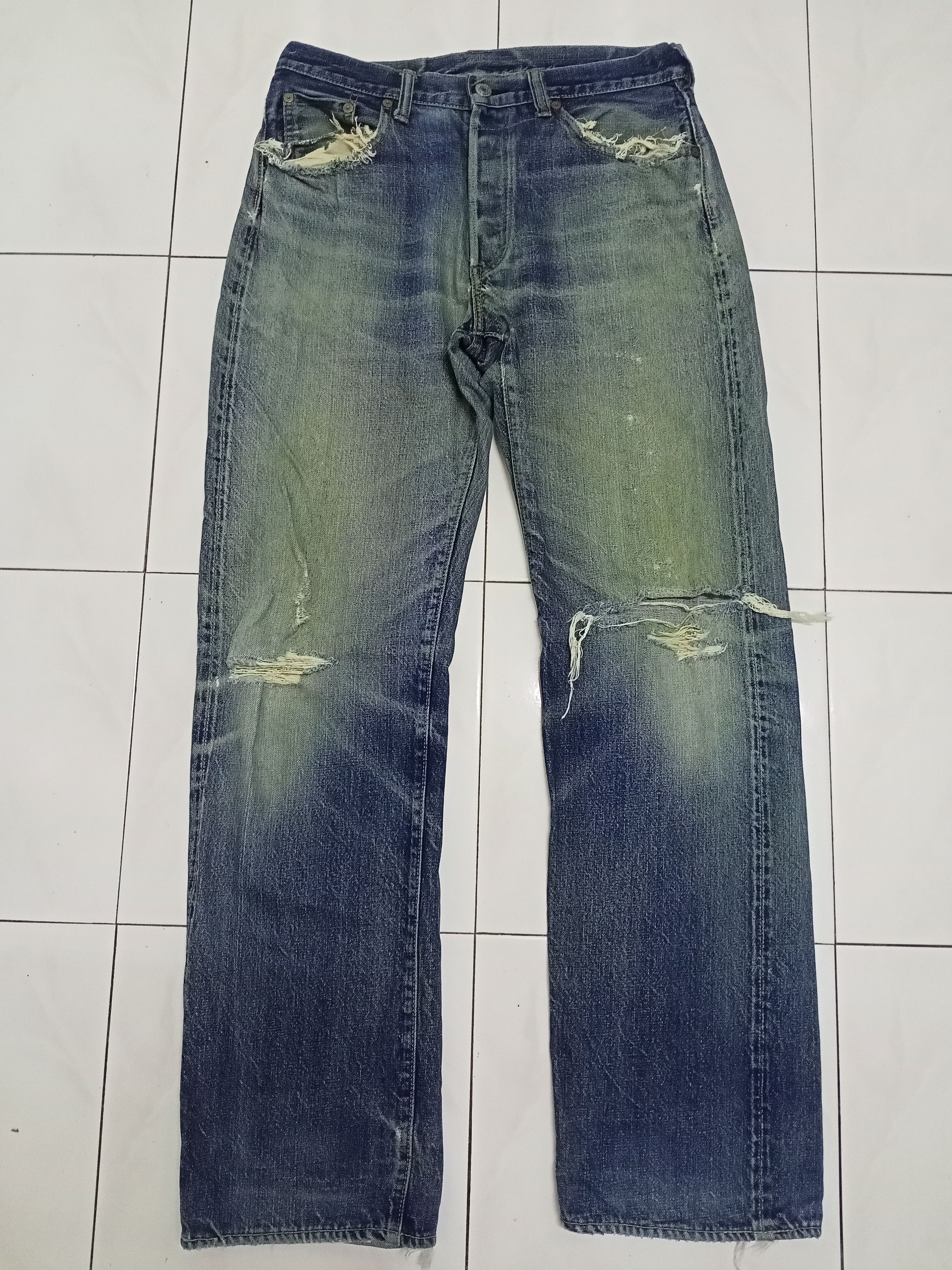 Japanese Brand Sewing Chop O'lls Distressed Selvedge Jeans Size US 30 / EU 46 - 1 Thumbnail