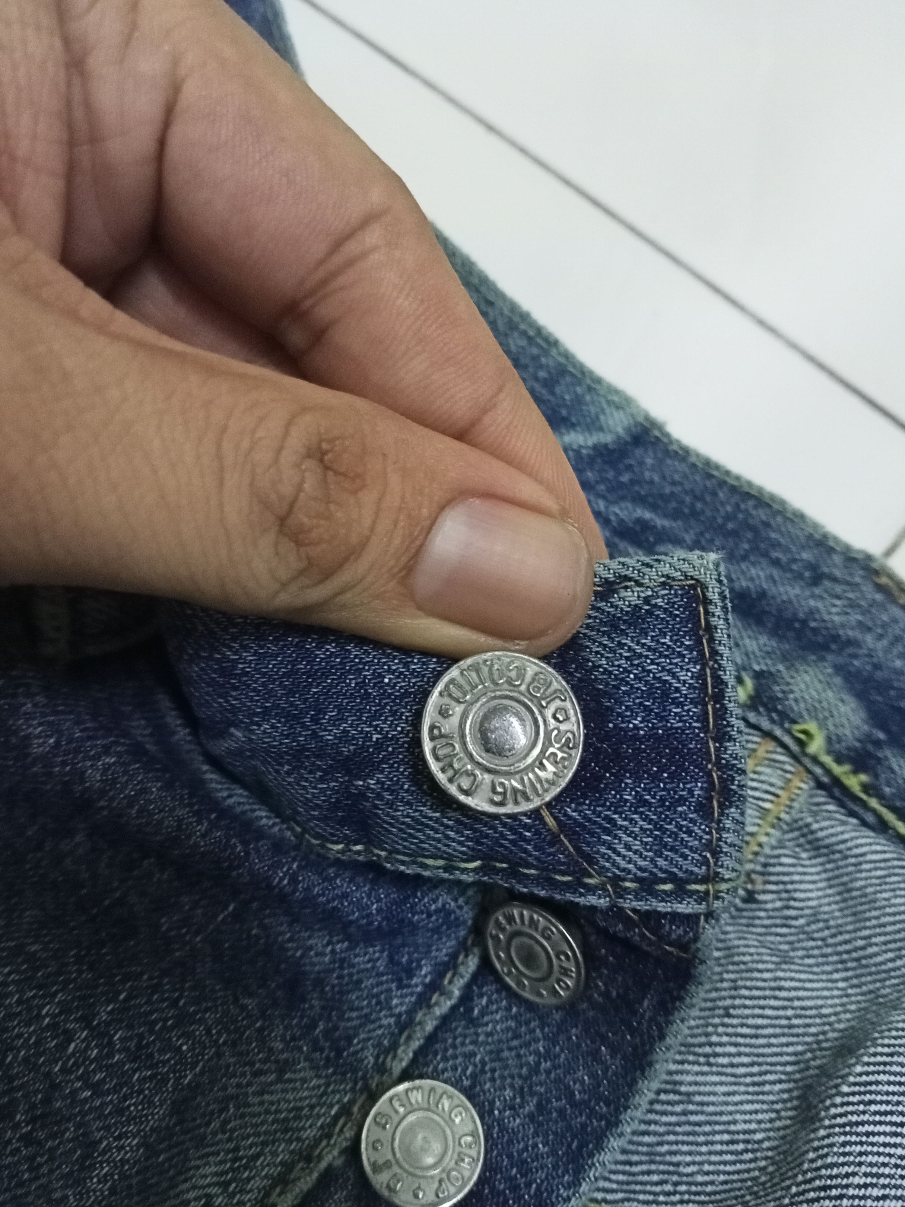 Japanese Brand Sewing Chop O'lls Distressed Selvedge Jeans Size US 30 / EU 46 - 9 Thumbnail